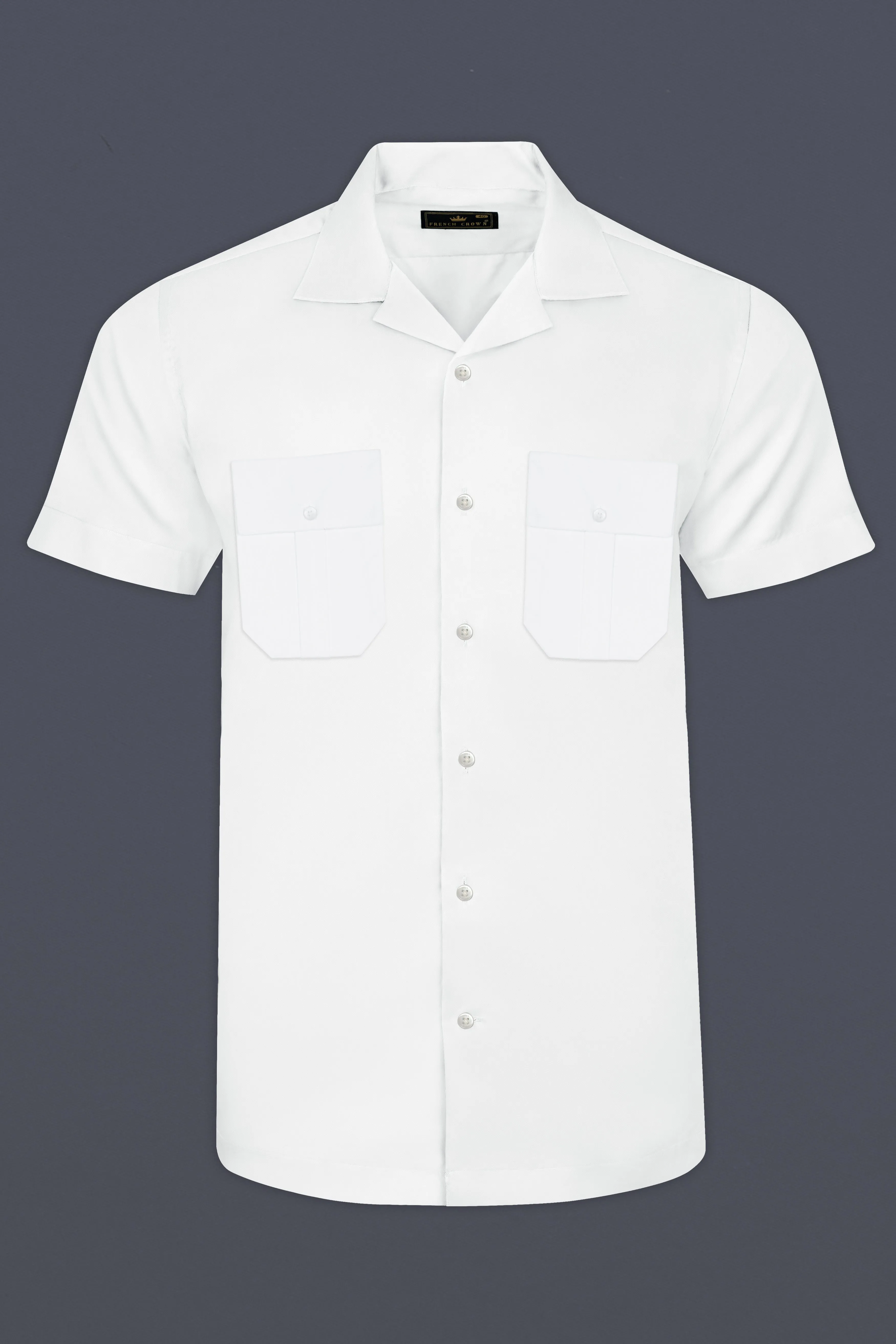 Bright White Super Soft Premium Cotton Designer Shirt sold by French Crown product image thumbnail 2