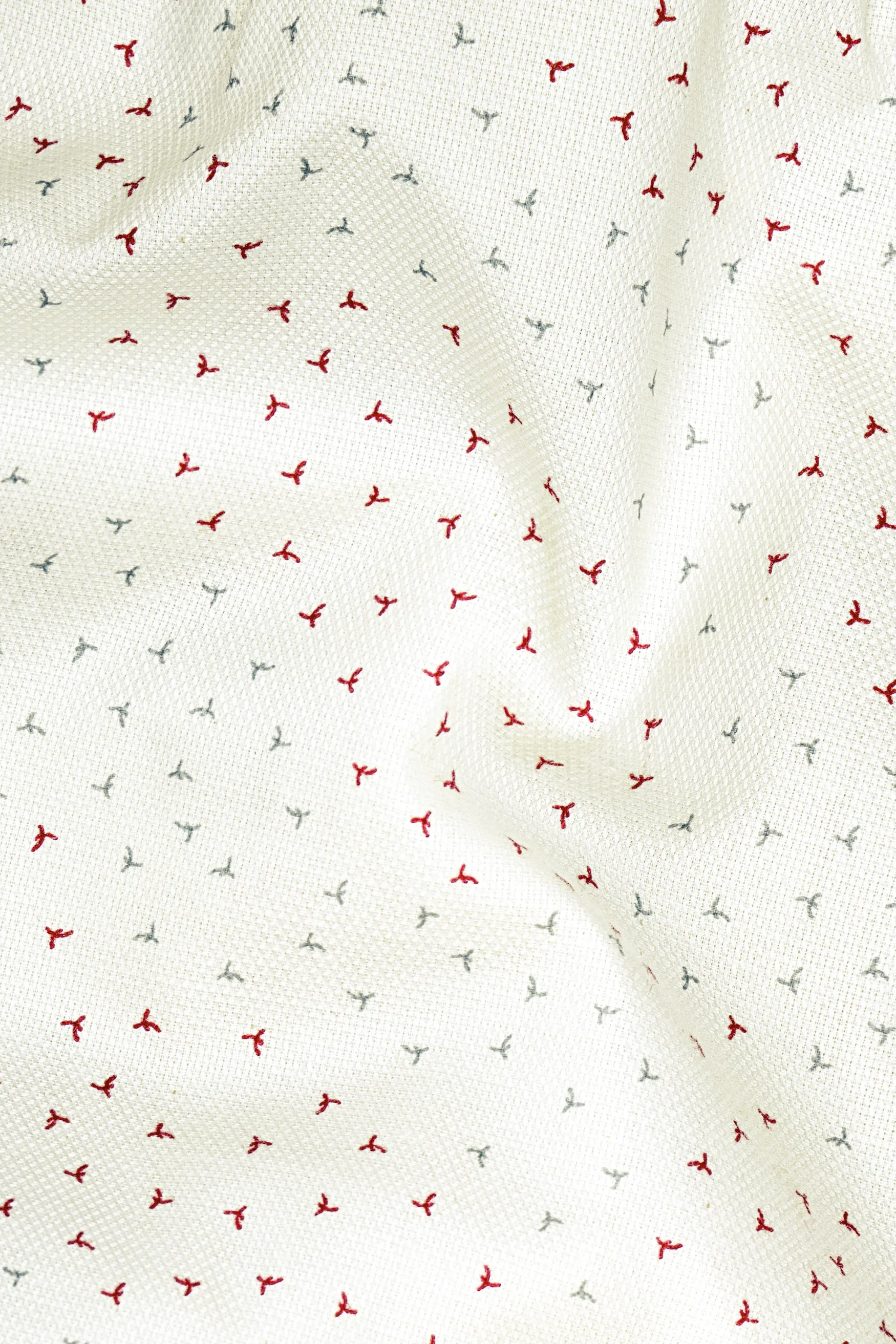 Bright White Dobby Textured Premium Giza Cotton Shirt sold by French Crown product image thumbnail 3