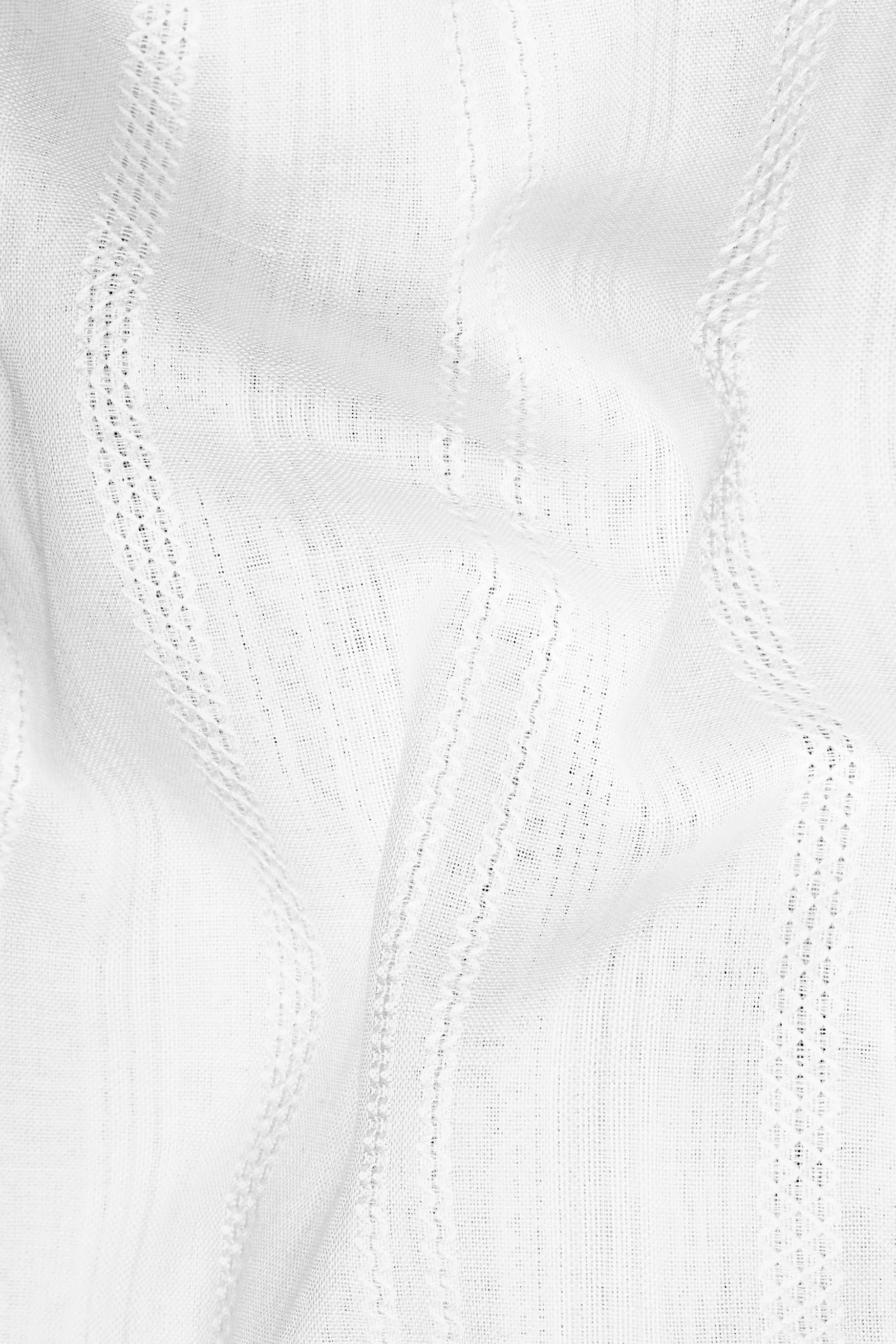 Bright White Dobby Textured Premium Cotton Shirt sold by French Crown product image thumbnail 3