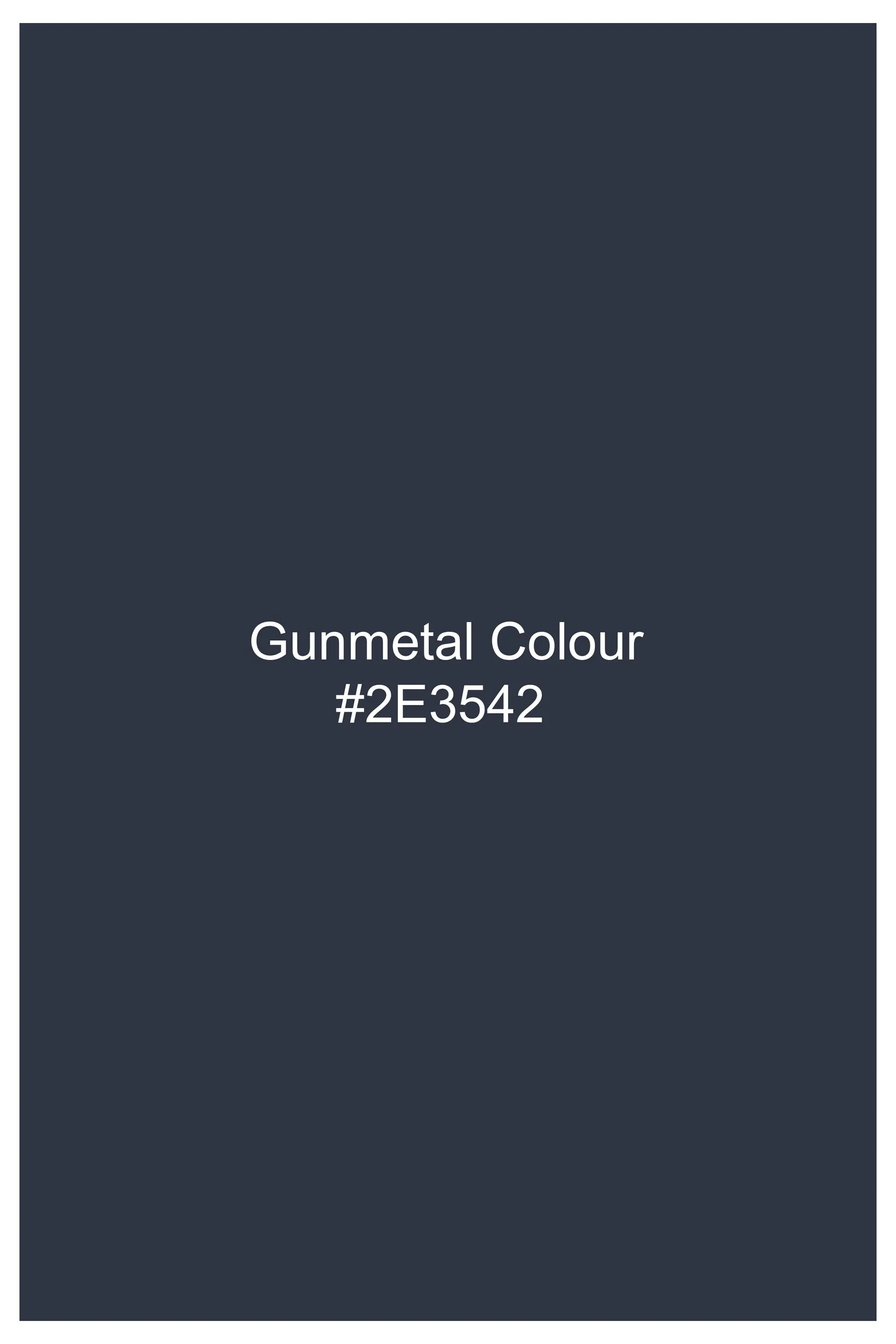 Gunmetal Gray Dobby Textured Premium Giza Cotton Shirt sold by French Crown product image thumbnail 5