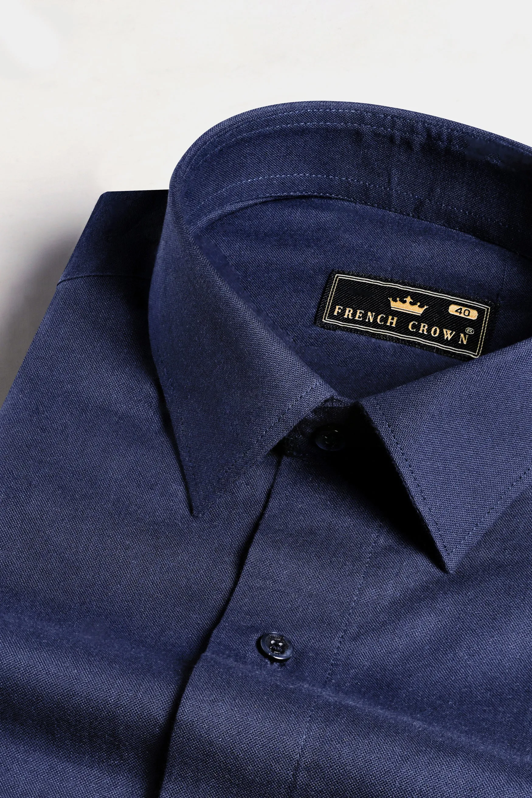 Ebony Clay Blue and Lynch Gray Striped Royal Oxford Shirt sold by French Crown product image thumbnail 4