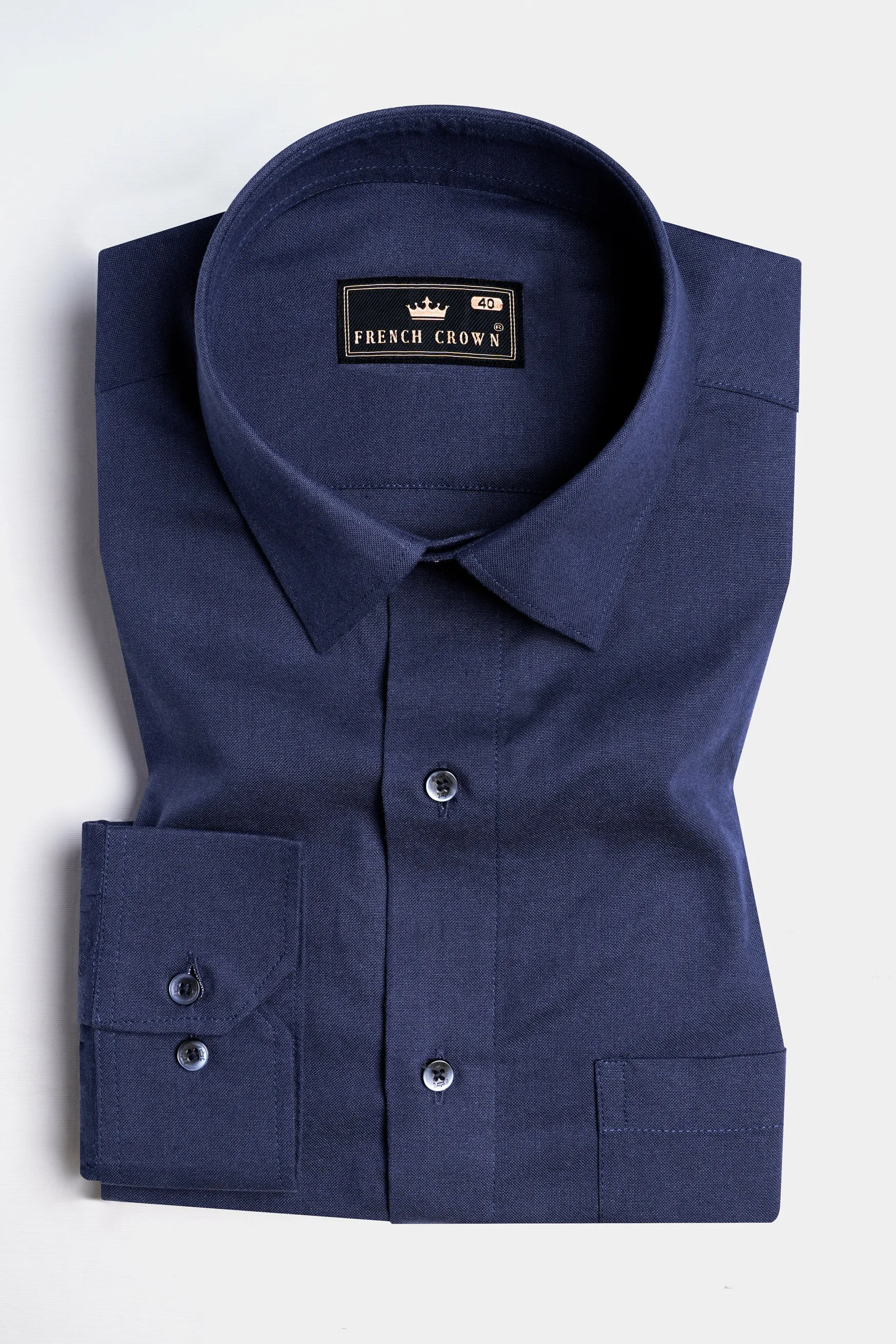 Ebony Clay Blue and Lynch Gray Striped Royal Oxford Shirt sold by French Crown product image thumbnail 5