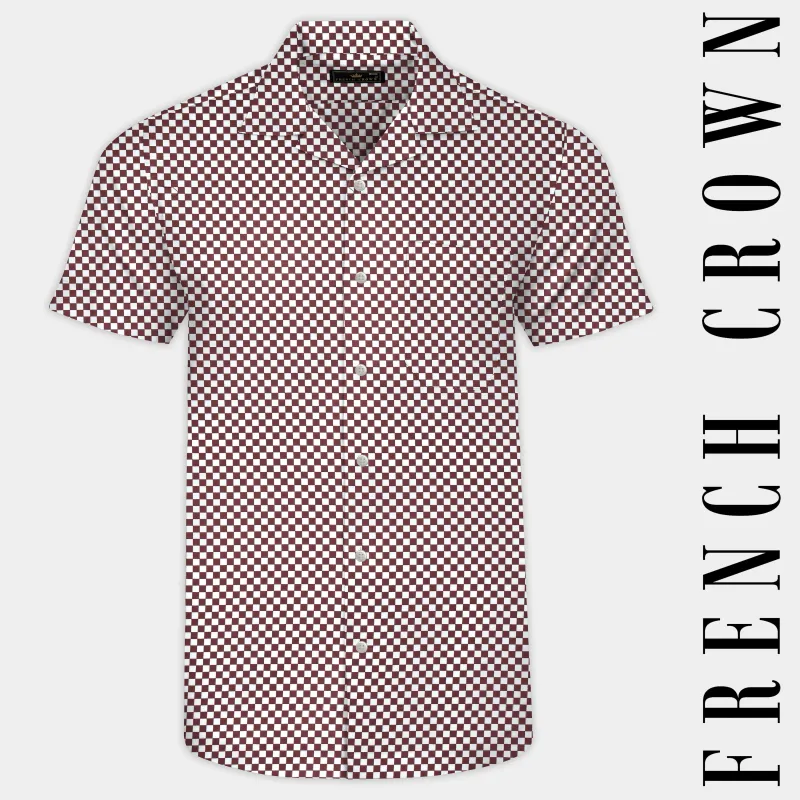 Crater Brown and White Checked Premium Cotton Shirt sold by French Crown