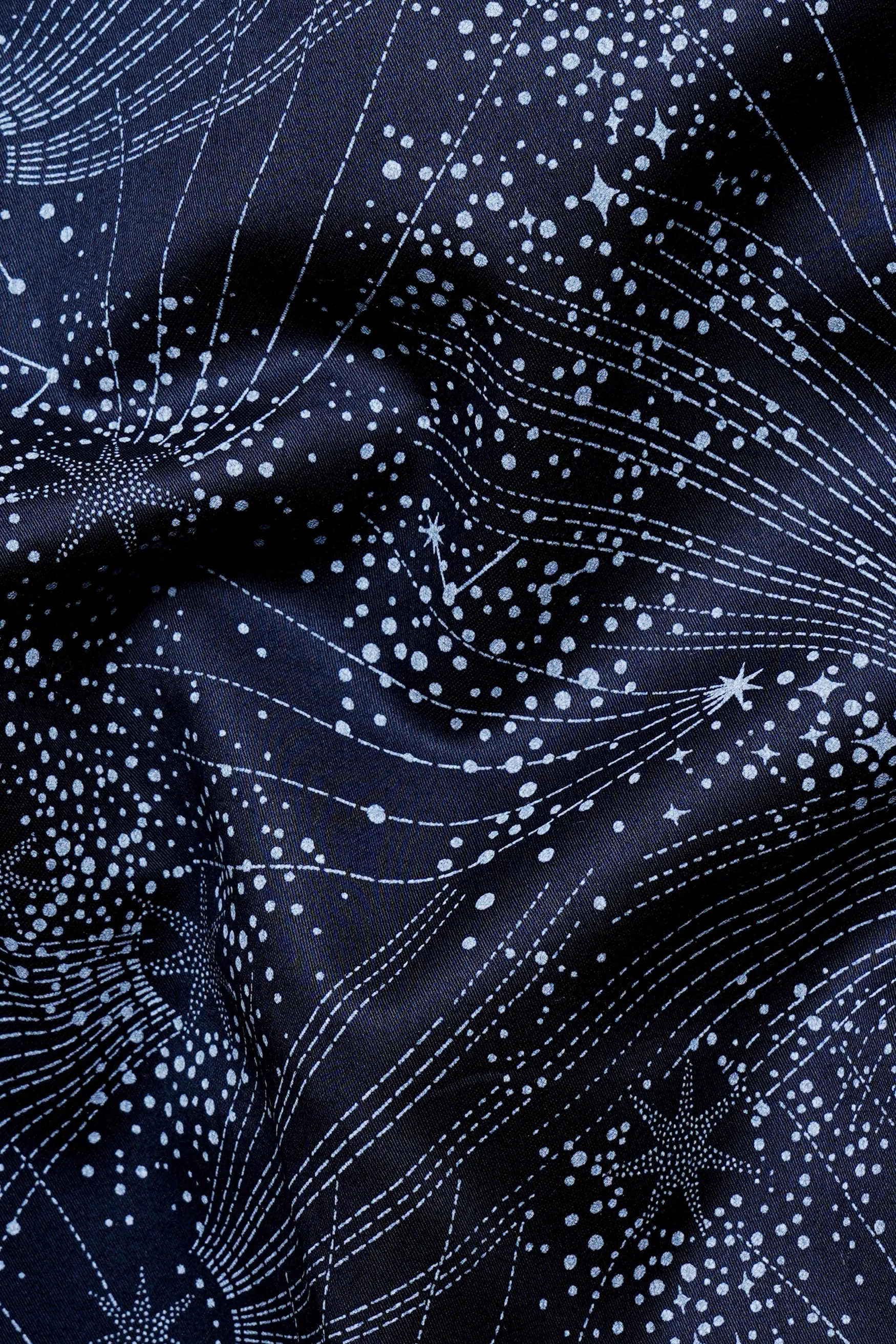 Cinder Blue Leaves Printed Subtle Sheen Super Soft Premium Cotton Shirt sold by French Crown product image thumbnail 3