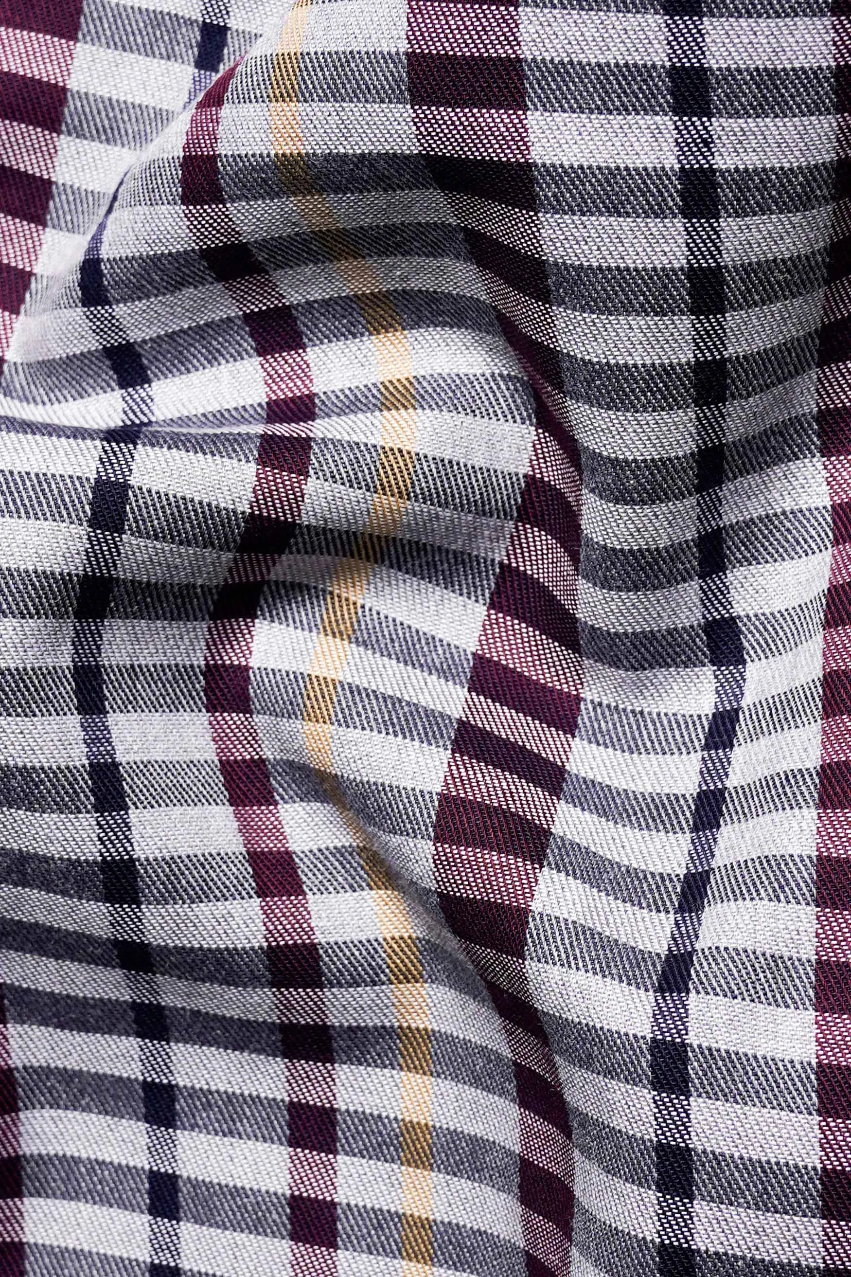 Nickel Gray and Tamarind Maroon Twill Checkered Premium Cotton Shirt sold by French Crown product image thumbnail 2