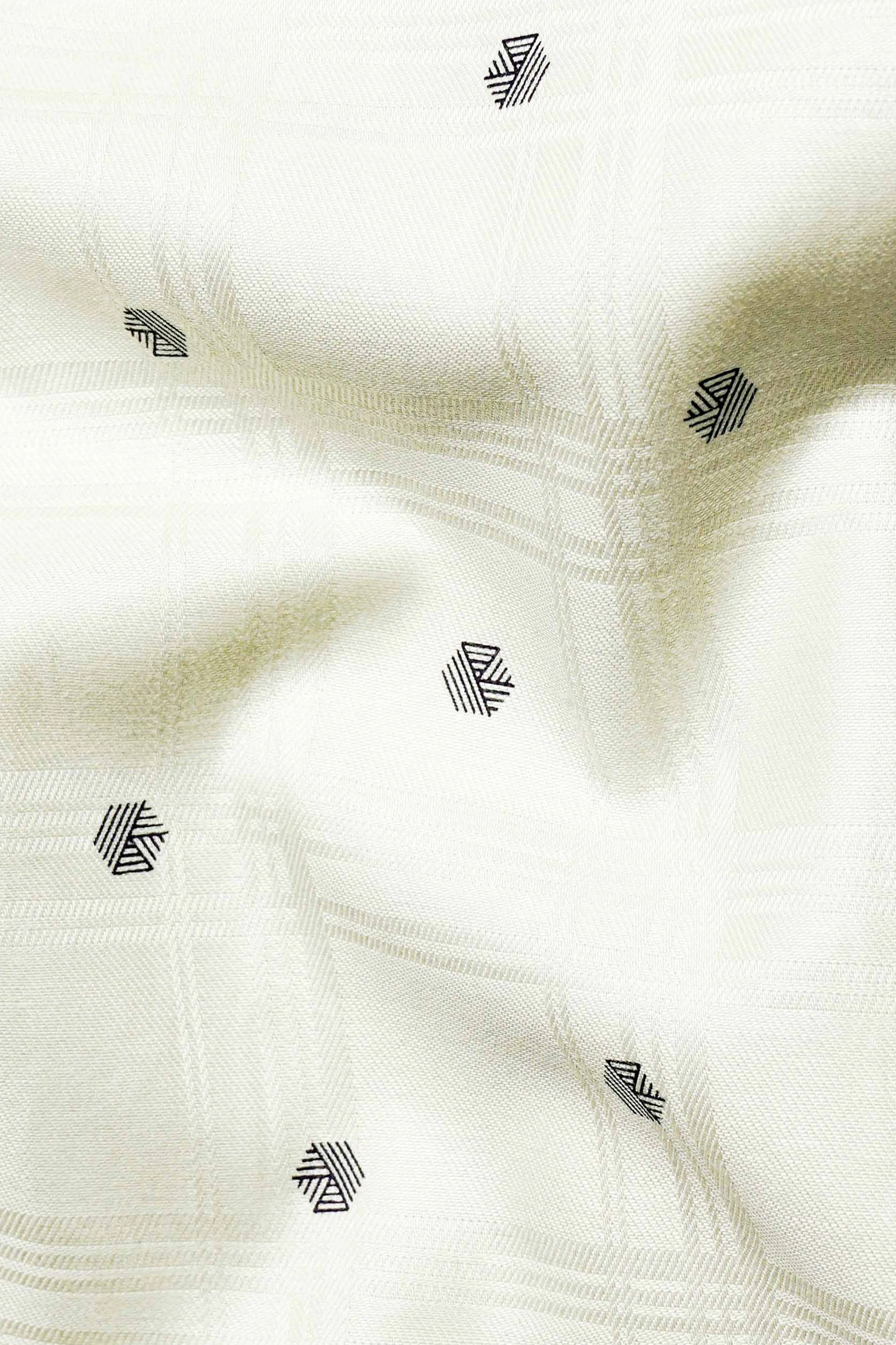 Merino Cream Dobby Textured Premium Giza Cotton Shirt sold by French Crown product image thumbnail 2