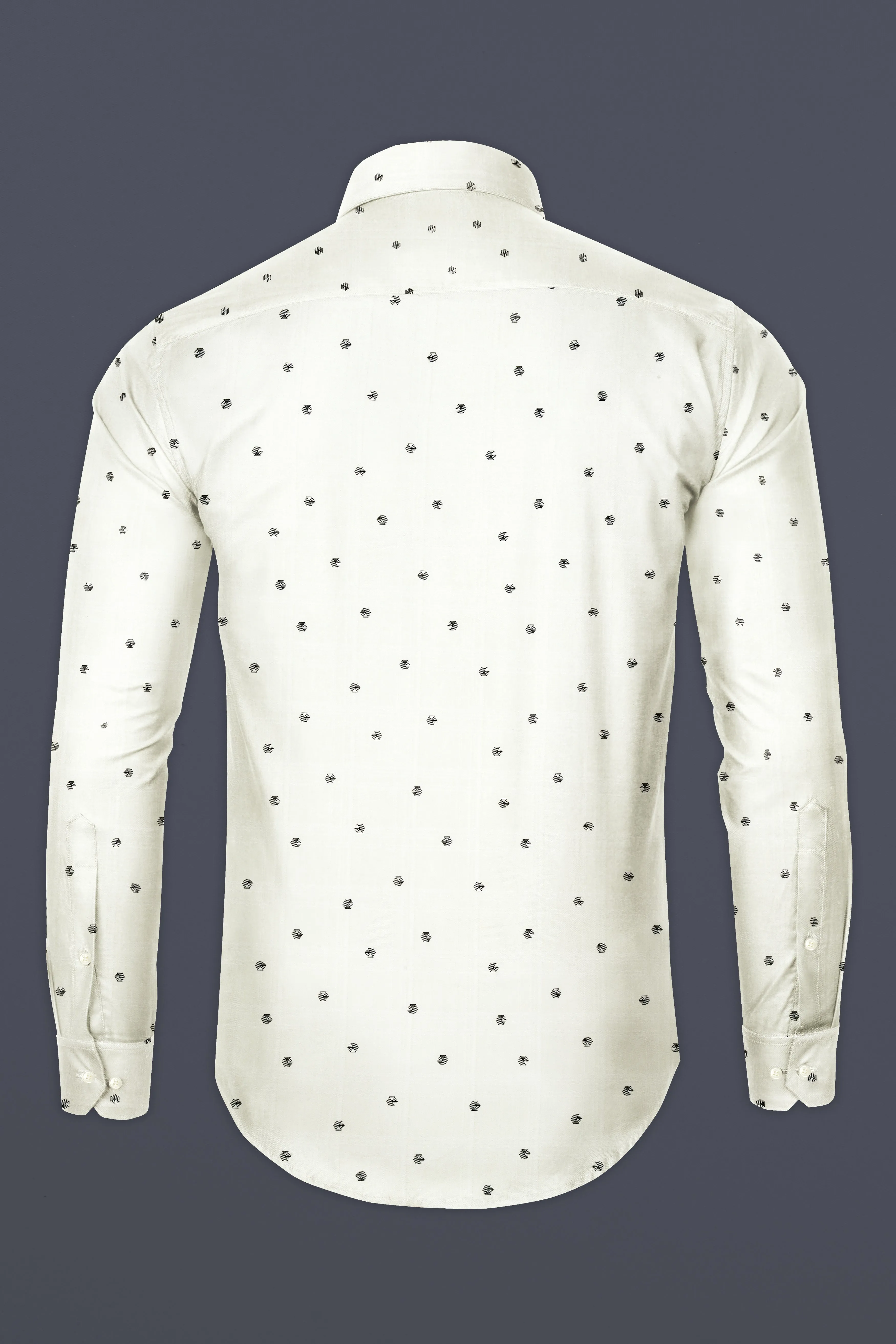 Merino Cream Dobby Textured Premium Giza Cotton Shirt sold by French Crown product image thumbnail 5