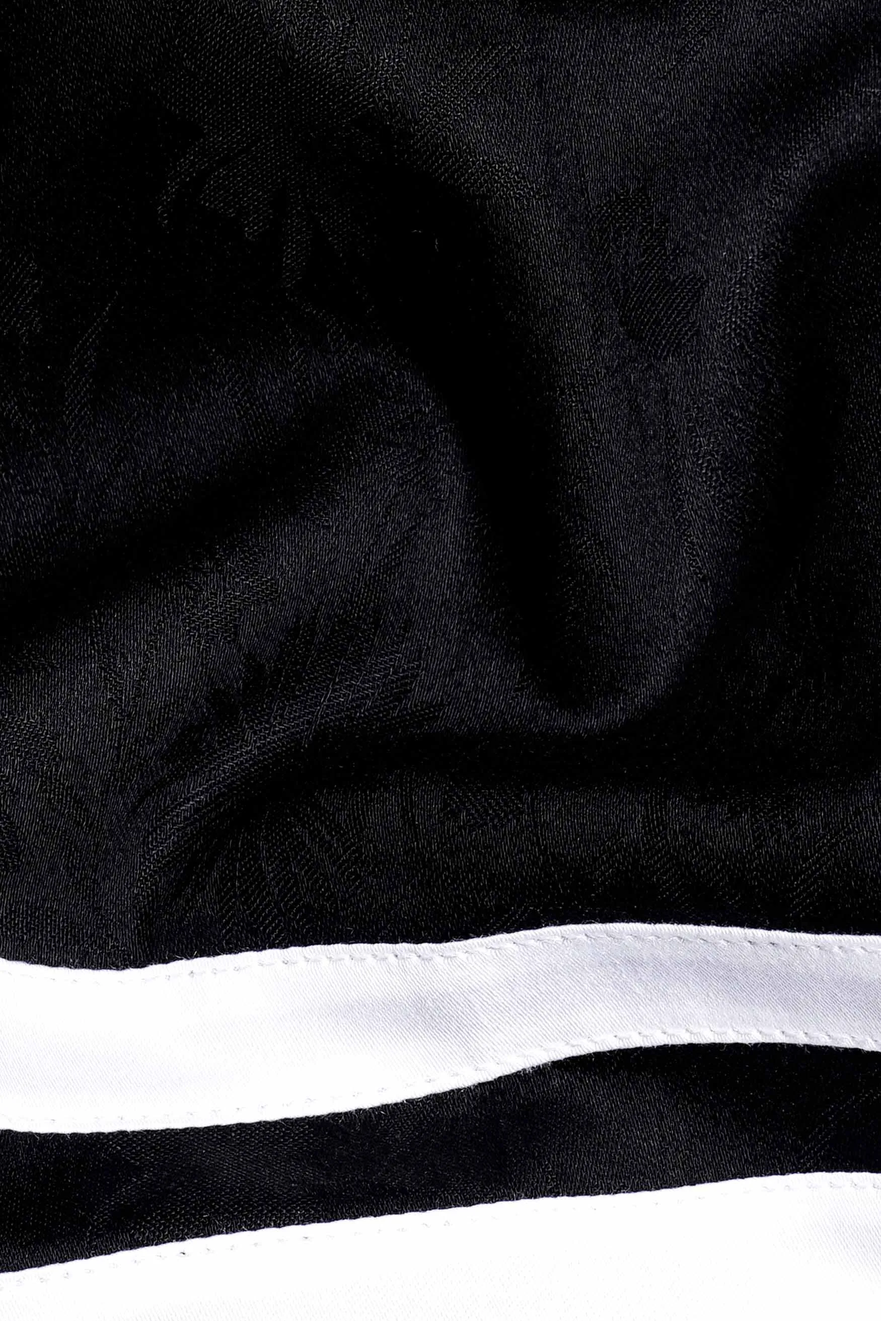 Jade Black Arm Striped Jacquard Textured Premium Giza Cotton Designer Shirt sold by French Crown product image thumbnail 3