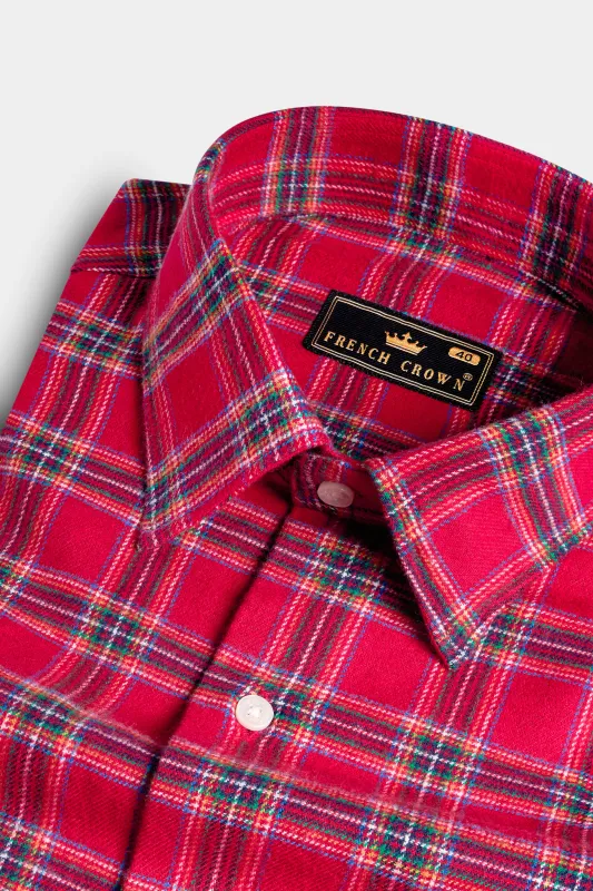Shiraz Red Plaid Flannel Shirt sold by French Crown