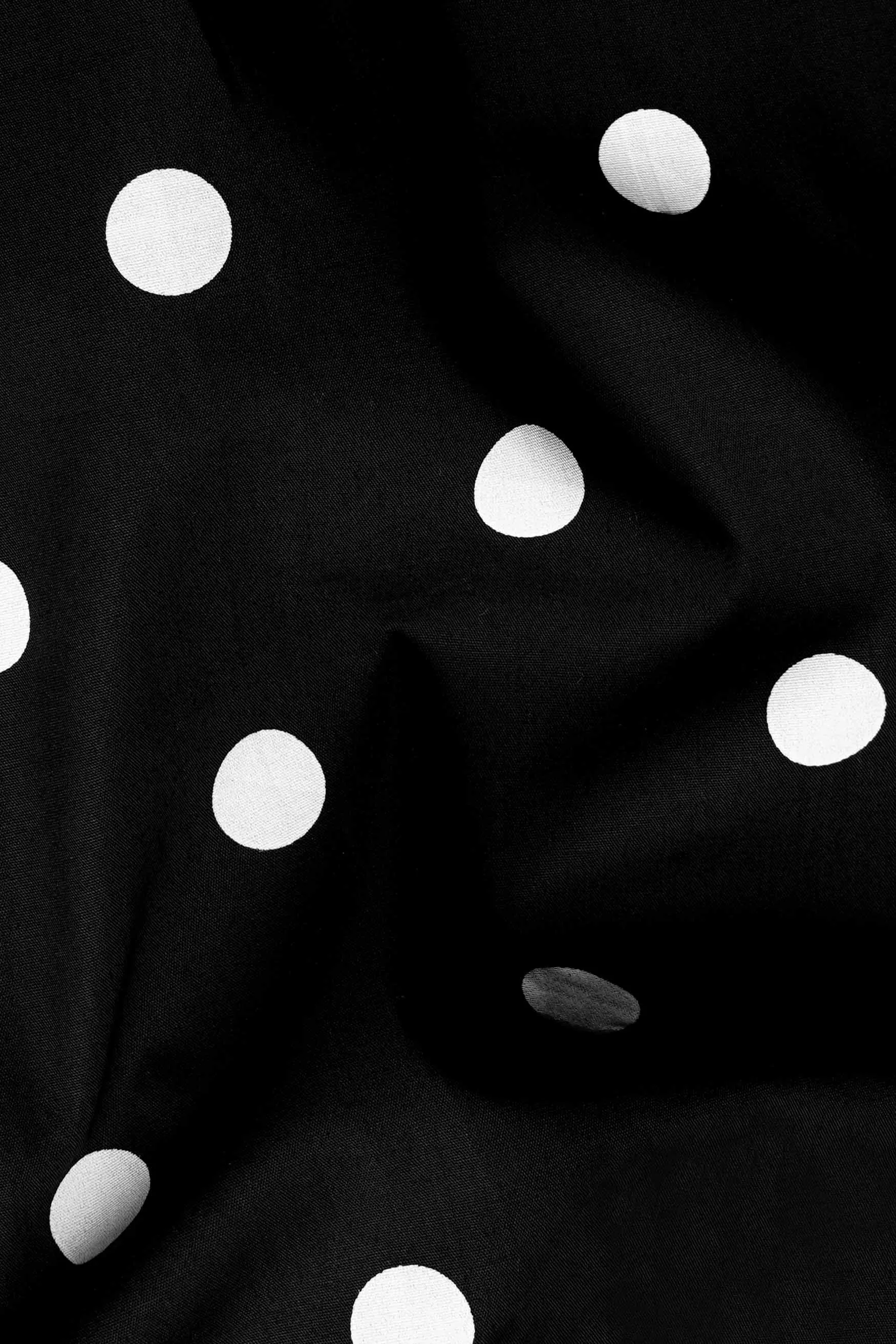 Jade Black and White Polka Dots Premium Cotton Shirt sold by French Crown product image thumbnail 3