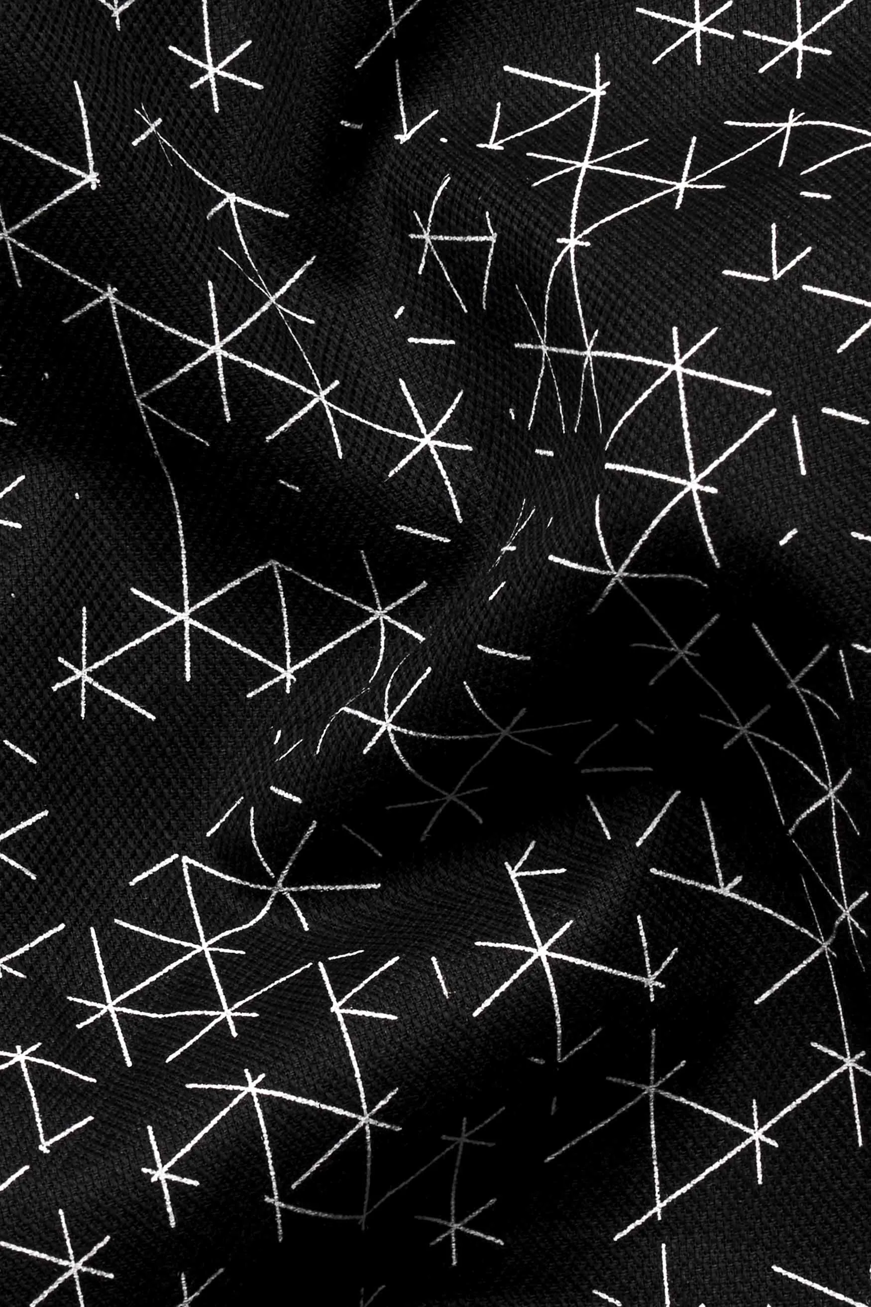 Jade Black and White Dobby Textured Premium Giza Cotton Kurta Shirt sold by French Crown product image thumbnail 3