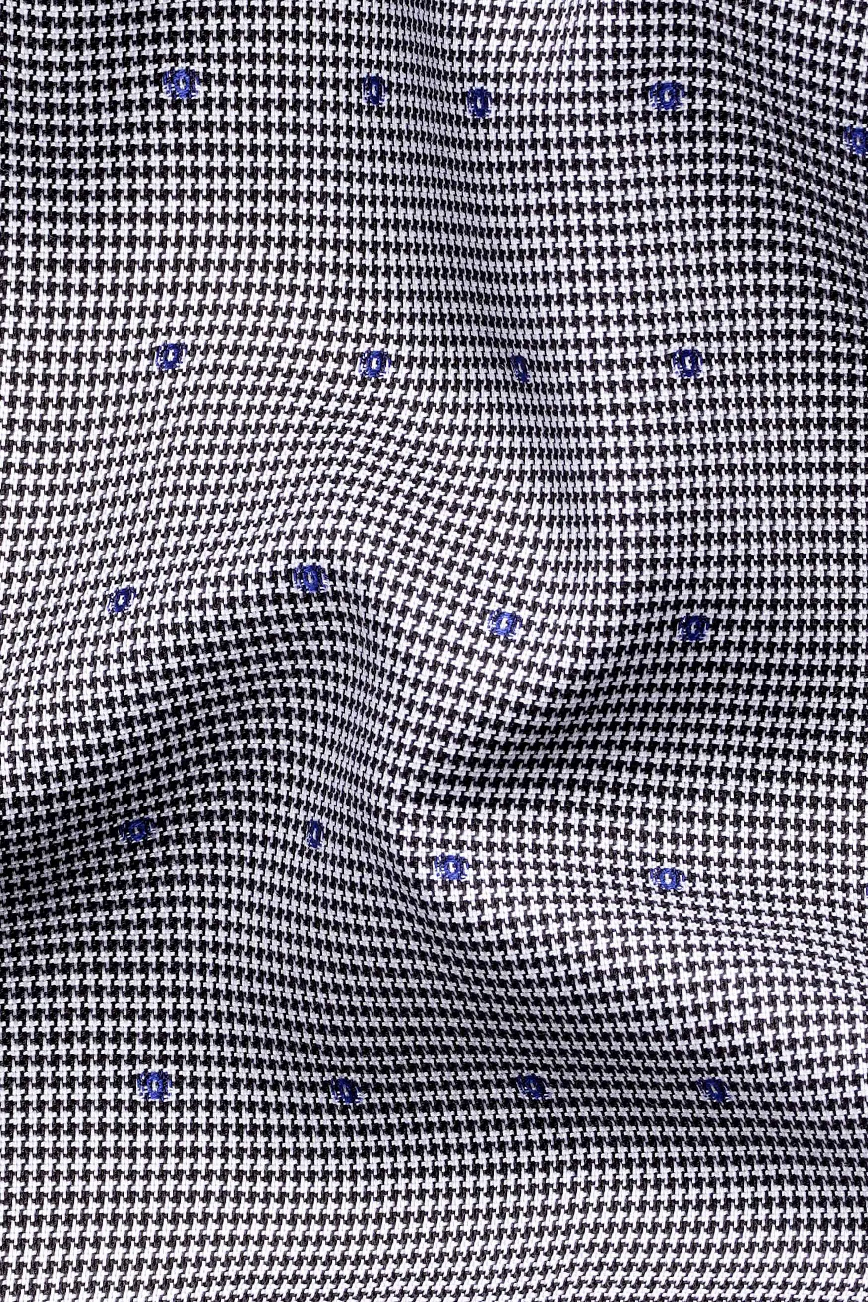 Concord Gray and Scampi Blue Houndstooth Textured Premium Giza Cotton Shirt sold by French Crown product image thumbnail 2