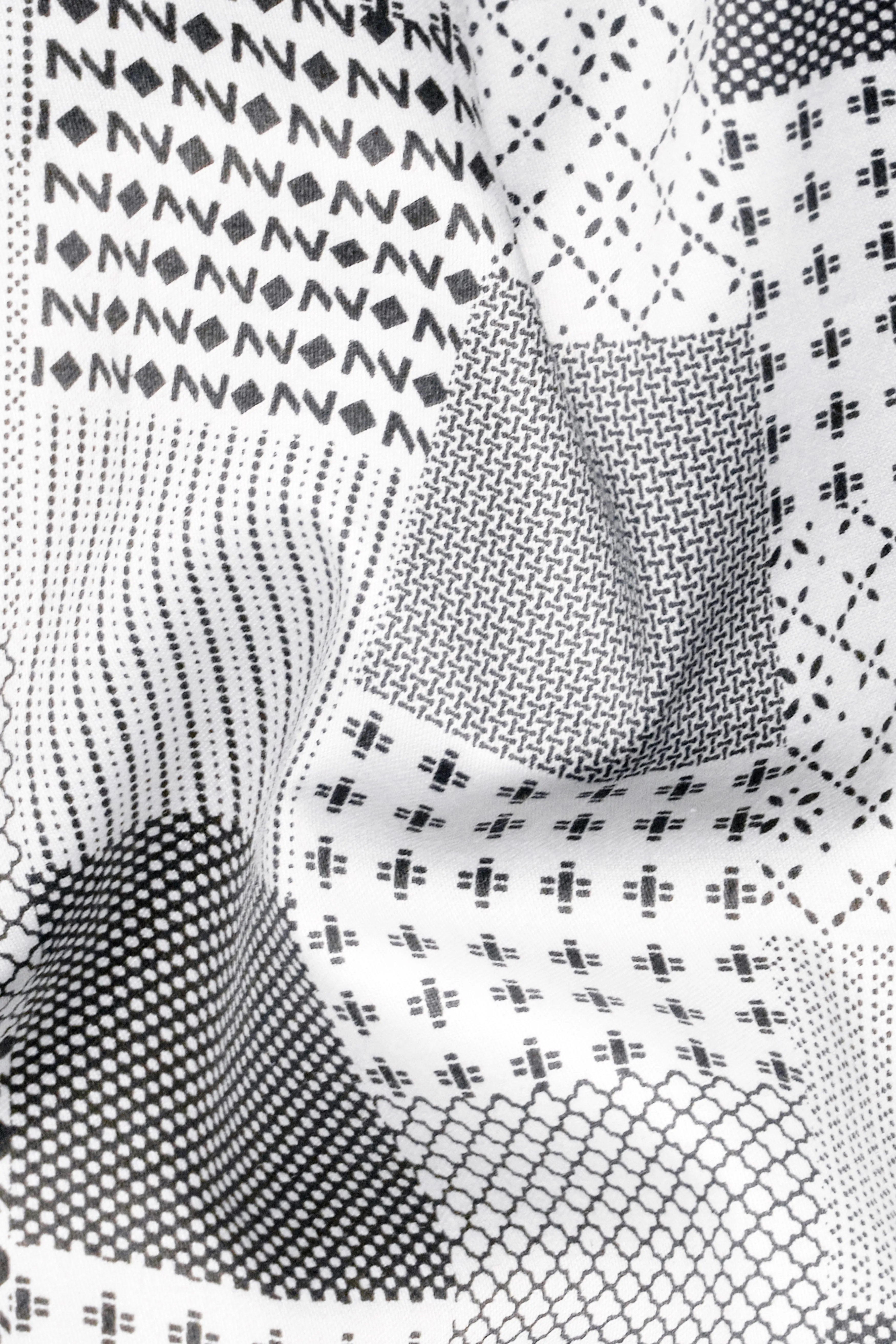 Bright White and Granite Gray Printed Super Soft Premium Cotton Shirt sold by French Crown product image thumbnail 2