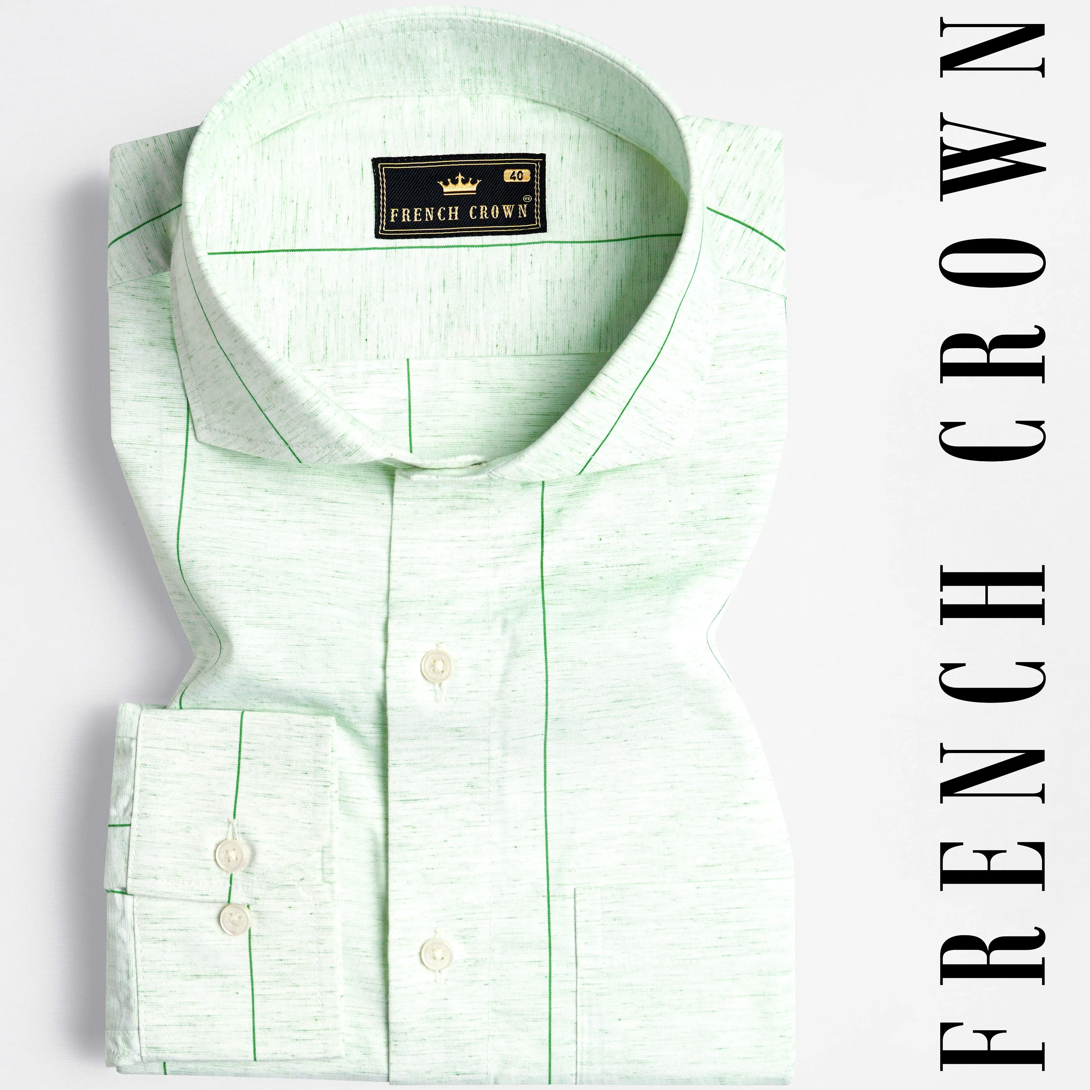 Periglacial Green Striped Chambray Shirt sold by French Crown