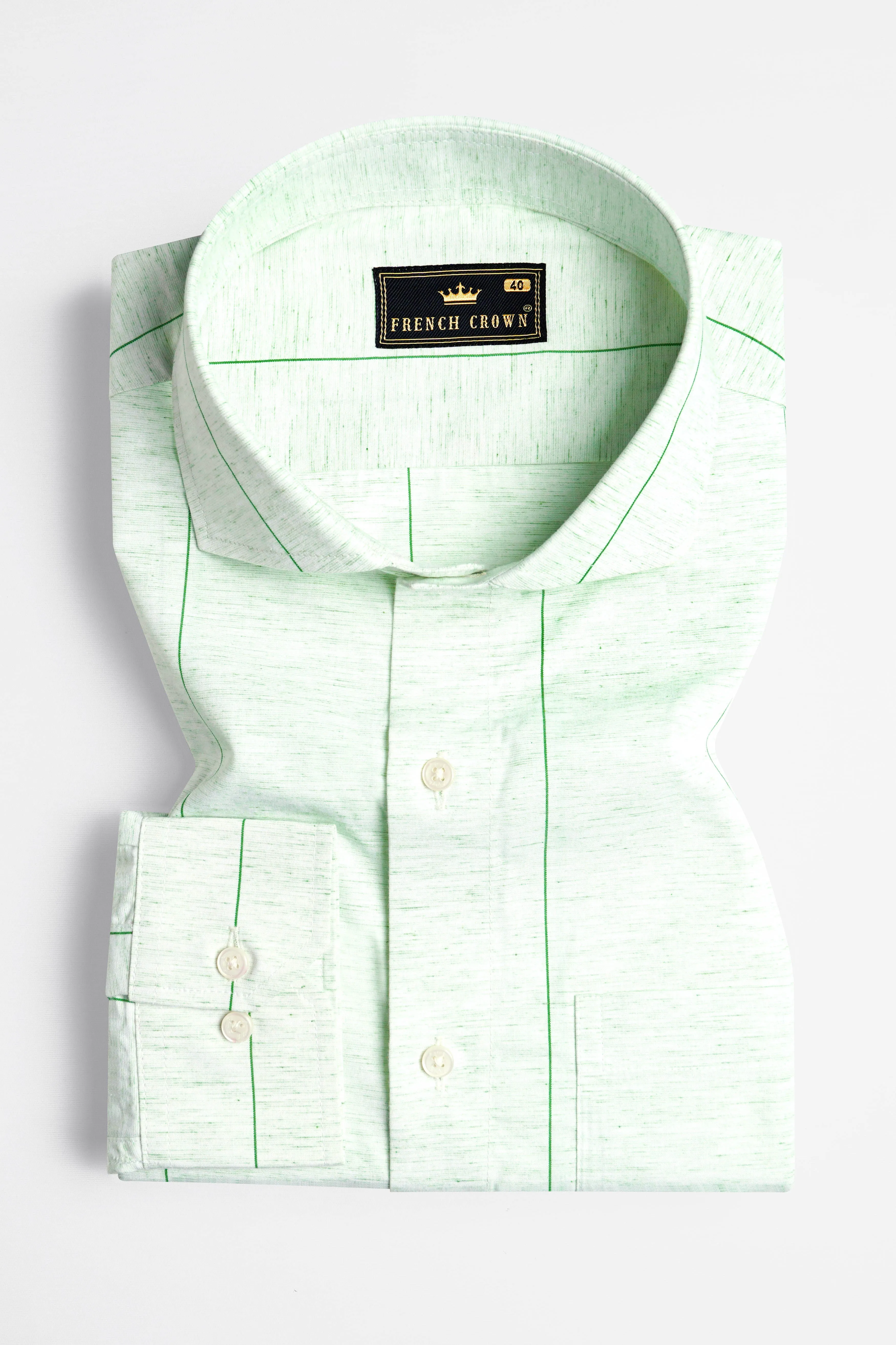 Periglacial Green Striped Chambray Shirt sold by French Crown product image thumbnail 4