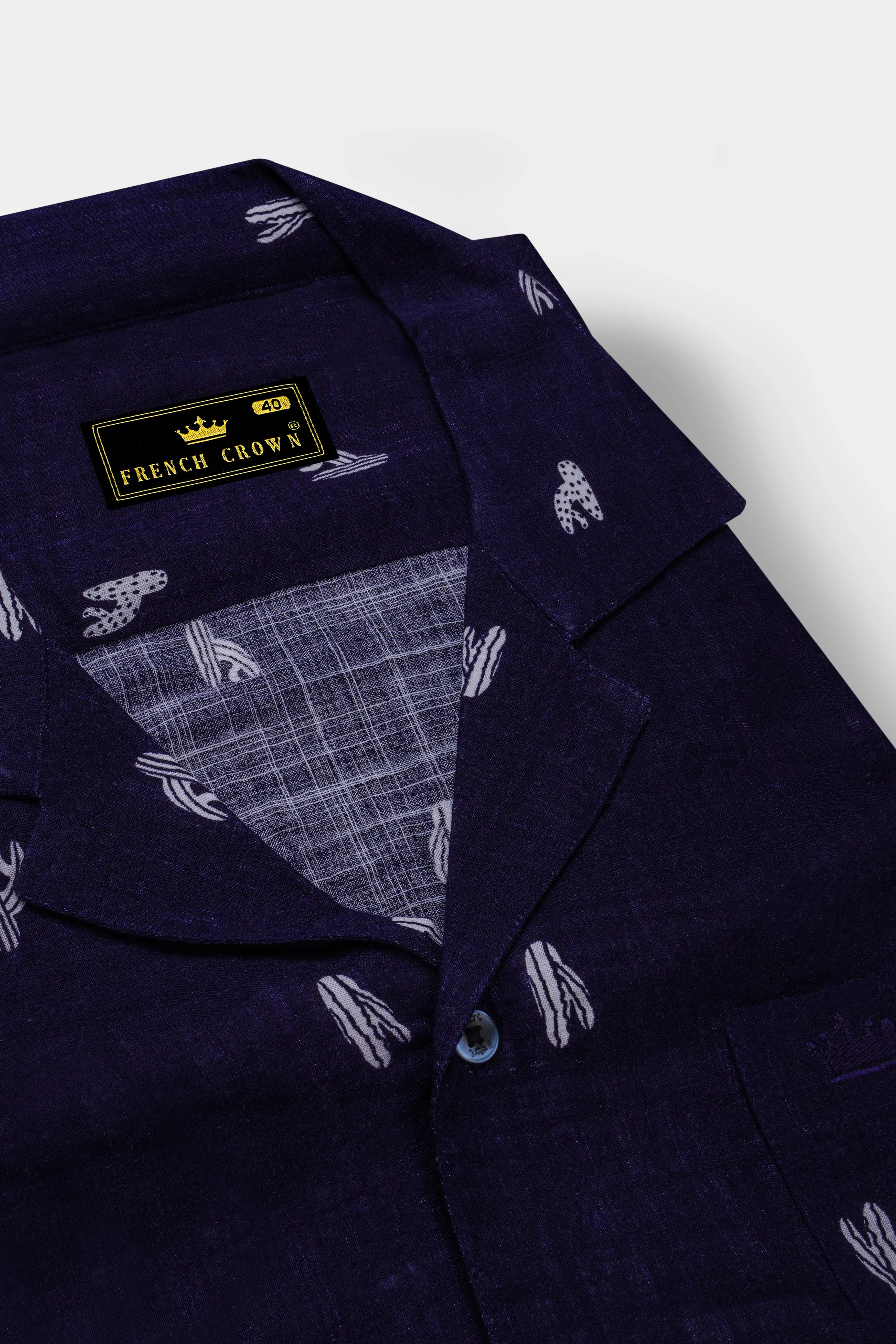 Mirage Blue Printed Lightweight Premium Cotton Oversized Shirt sold by French Crown product image thumbnail 4