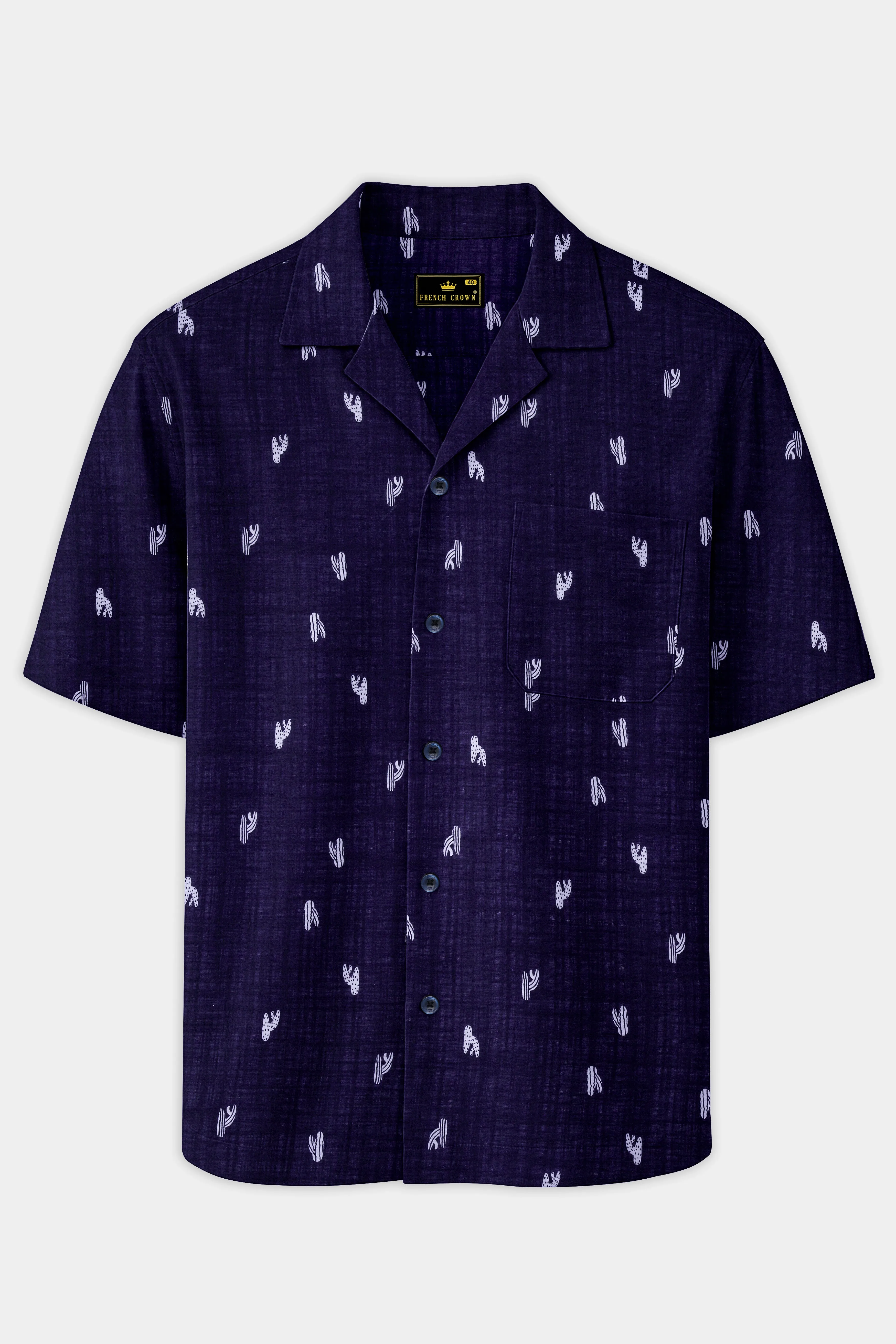 Mirage Blue Printed Lightweight Premium Cotton Oversized Shirt sold by French Crown product image thumbnail 2