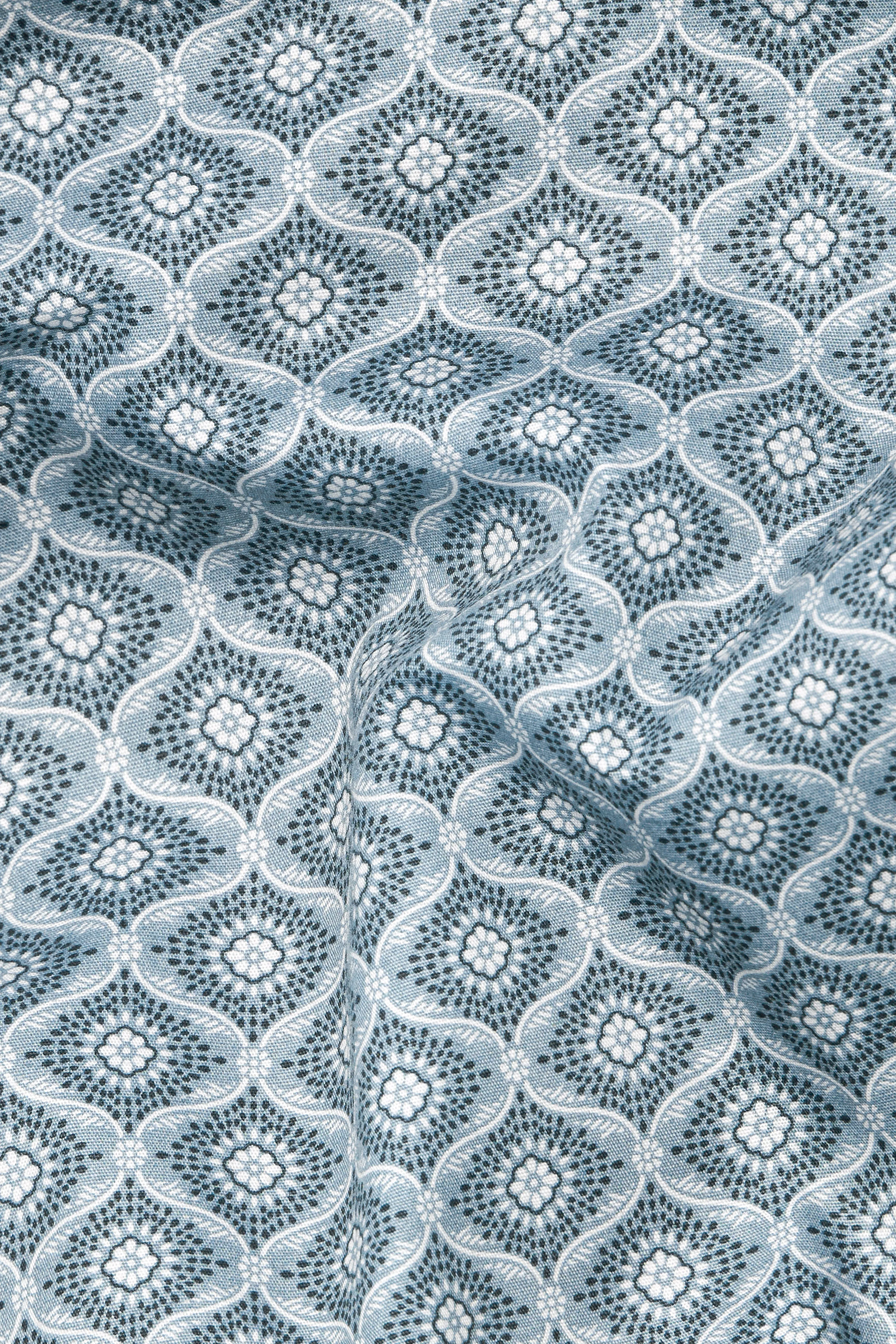 Heather Gray and White Indian Printed Premium Cotton Kurta Shirt sold by French Crown product image thumbnail 3