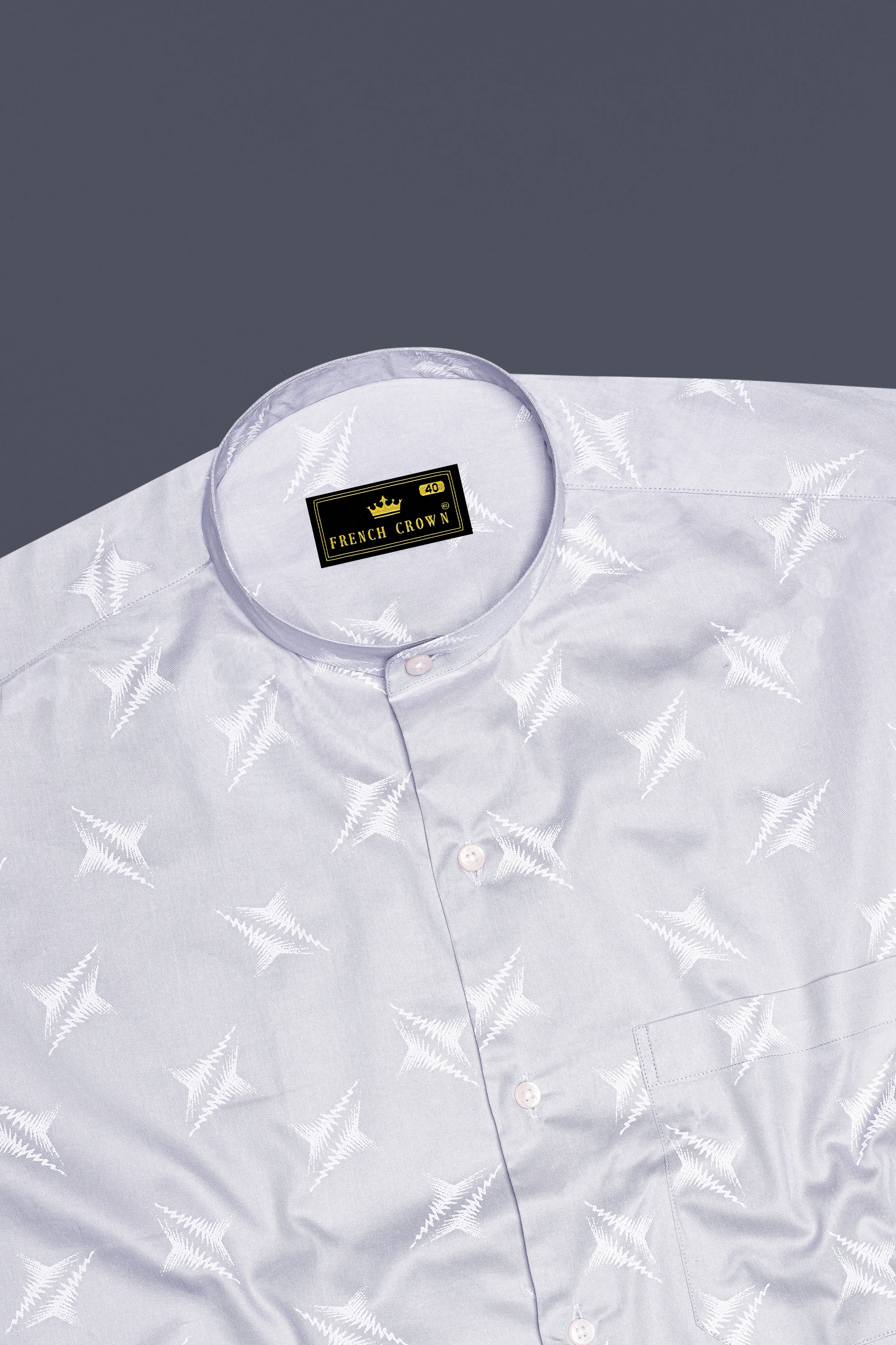 Ghost Gray and White Super Soft Premium Cotton Shirt sold by French Crown product image thumbnail 5