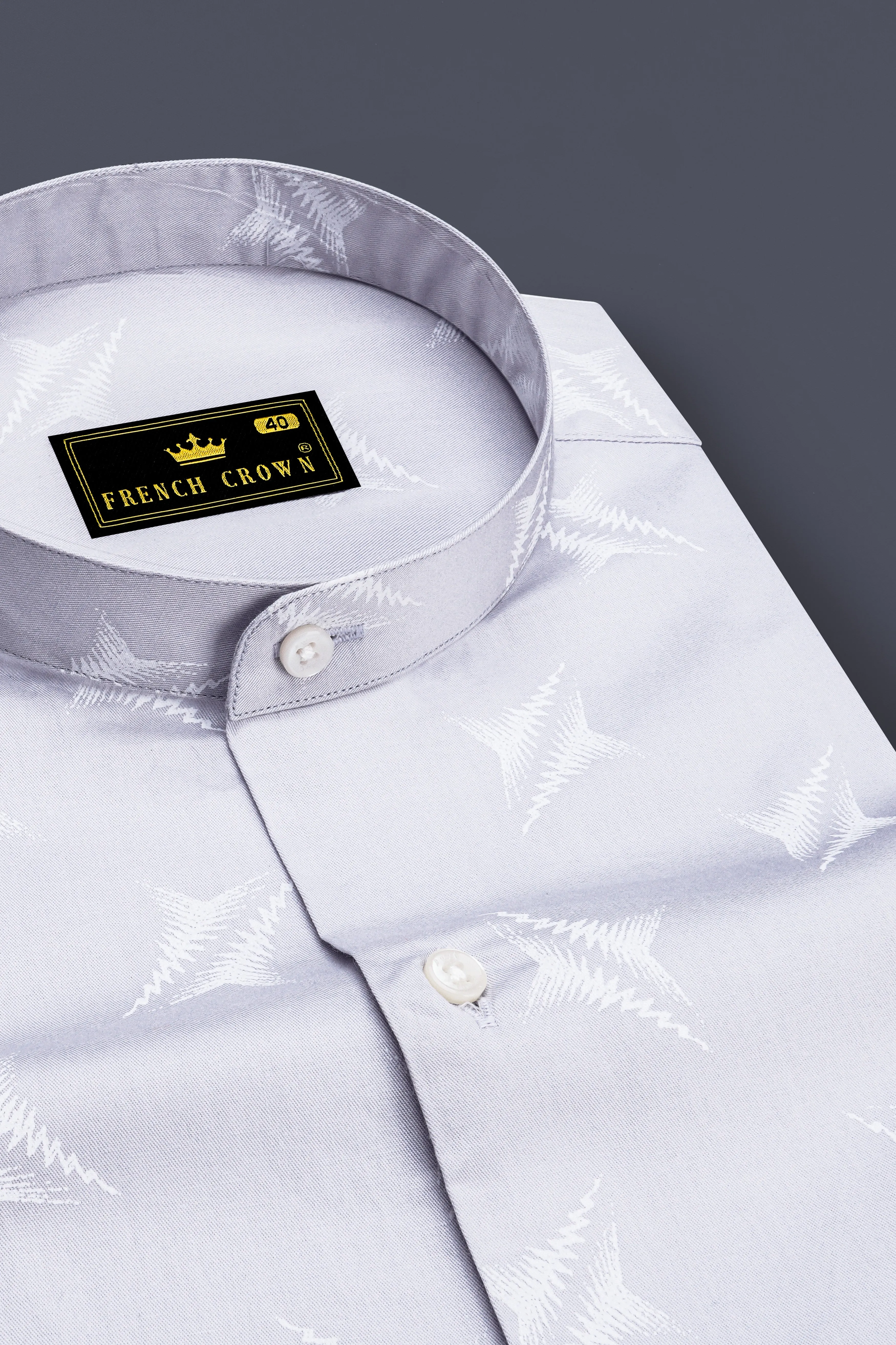 Ghost Gray and White Super Soft Premium Cotton Shirt sold by French Crown product image thumbnail 2