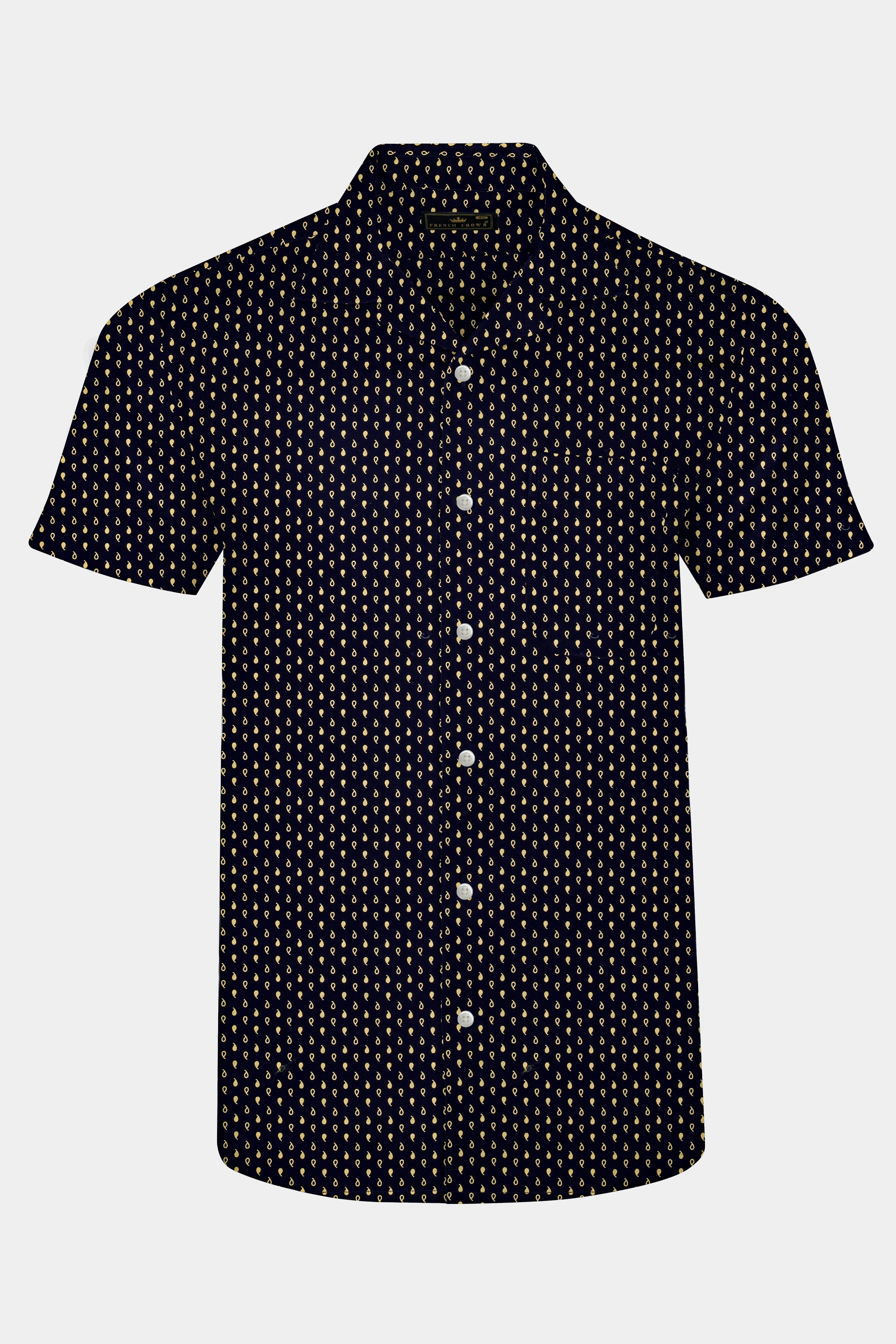 Ebony Clay Blue Printed Lightweight Premium Cotton Shirt sold by French Crown product image thumbnail 2