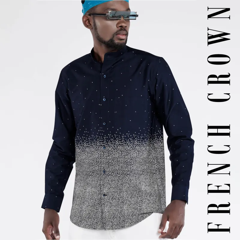 Cinder Blue and White Super Soft Premium Cotton Shirts sold by French Crown