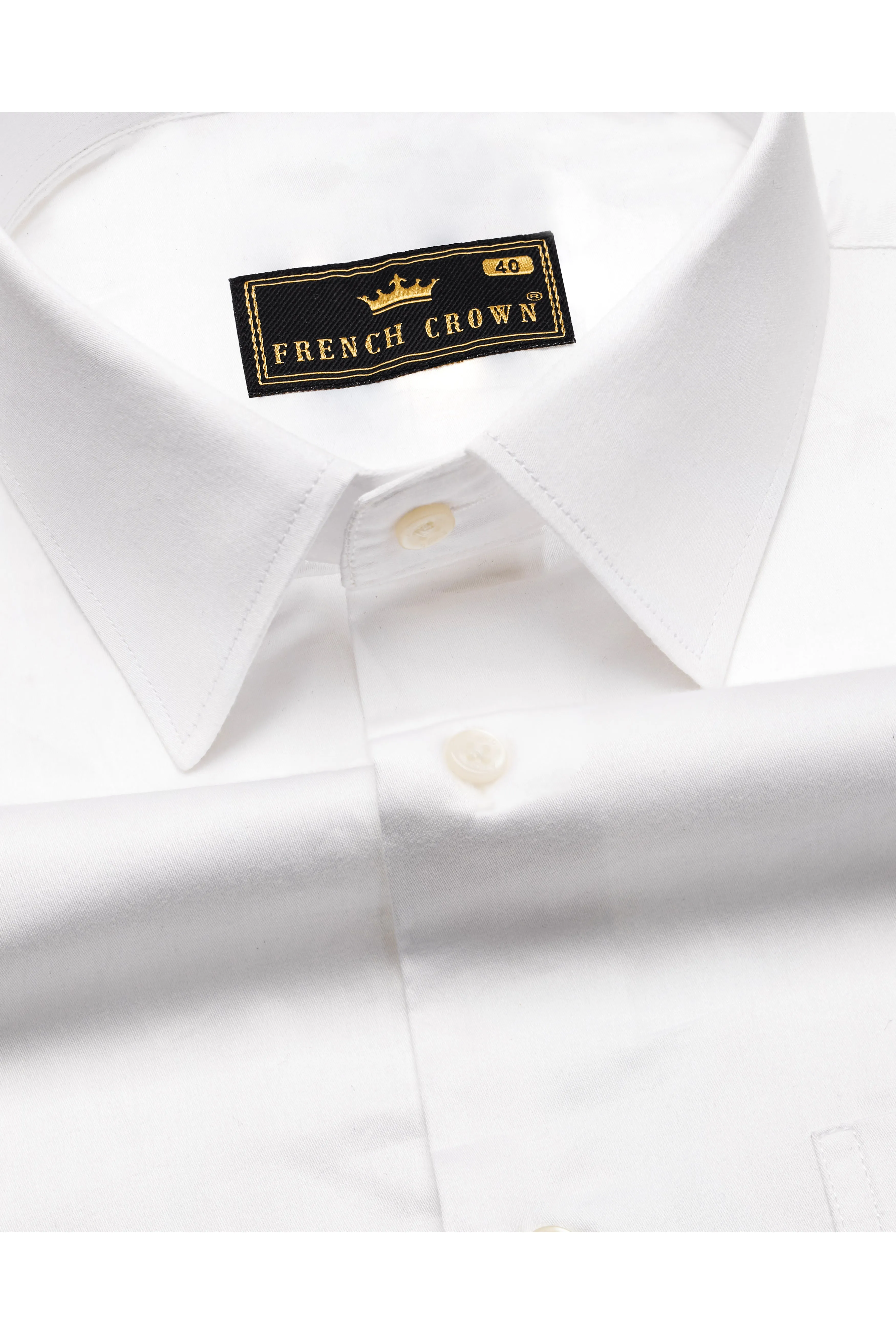 Bright White Printed Super Soft Premium Cotton Designer Shirt sold by French Crown product image thumbnail 4