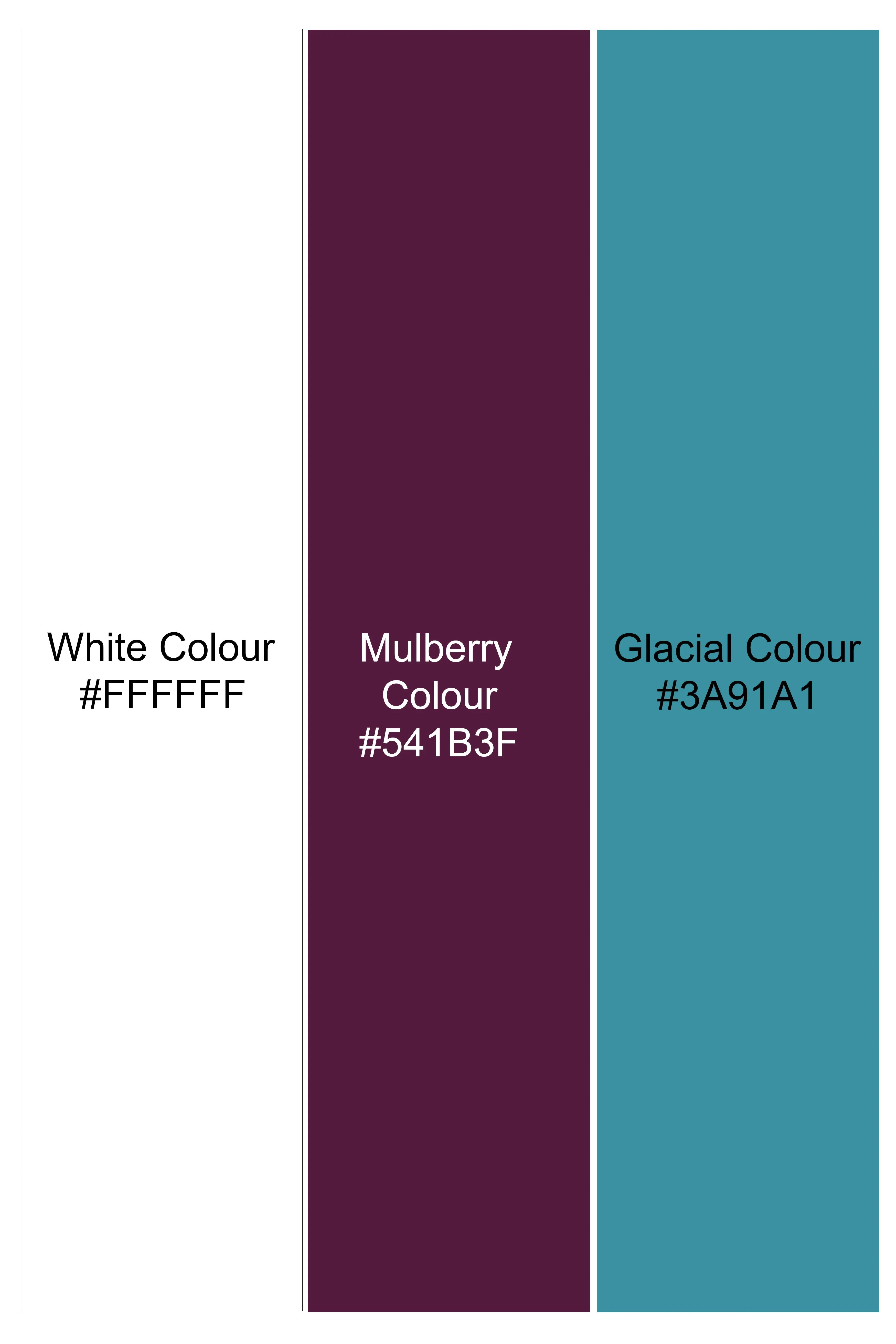 Bright White Multicolour Leaves Printed Super Soft Premium Cotton Shirt sold by French Crown product image thumbnail 5