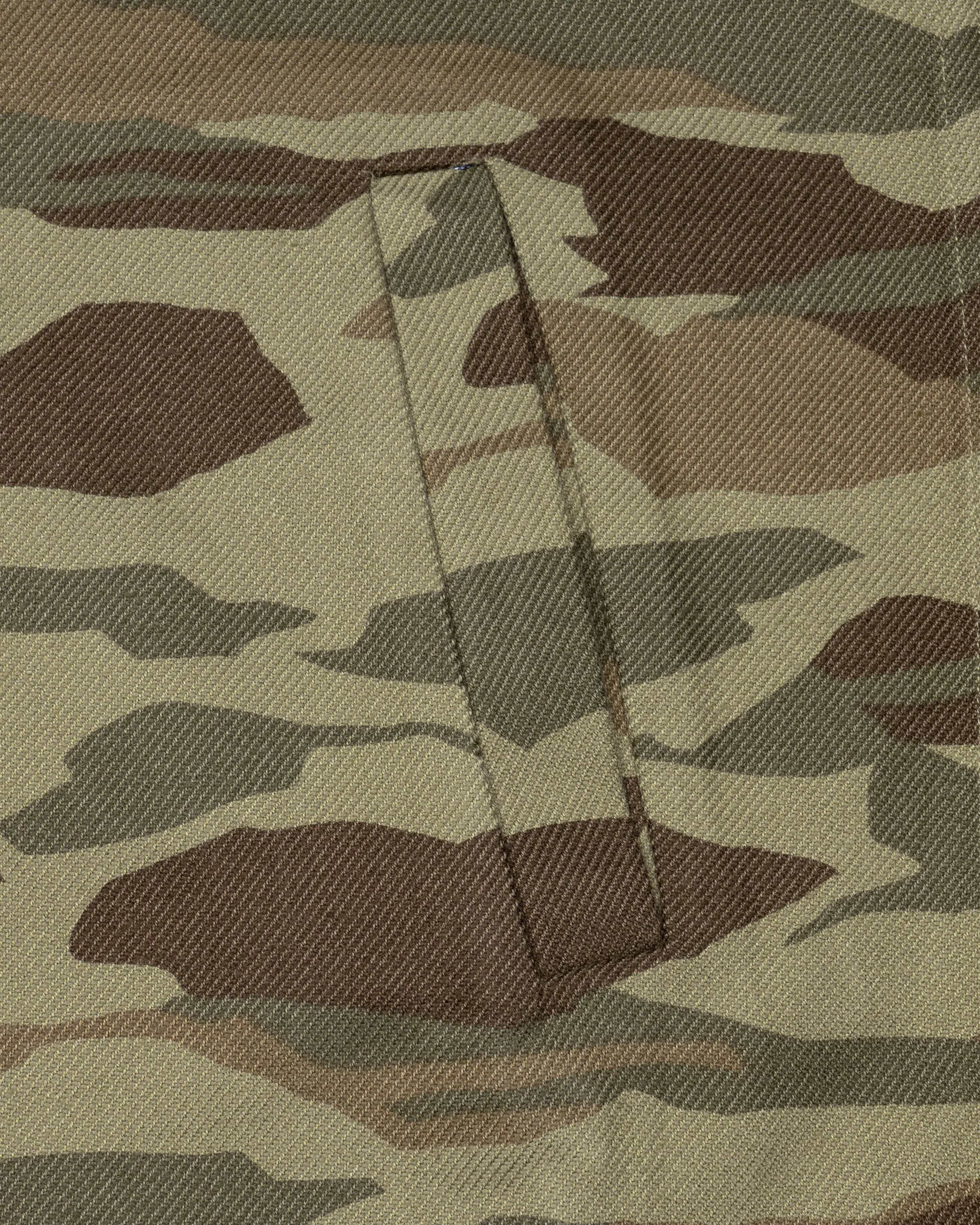 Sandrift Green with Taupe Brown Camouflage Royal Oxford Designer Shirt sold by French Crown product image thumbnail 4