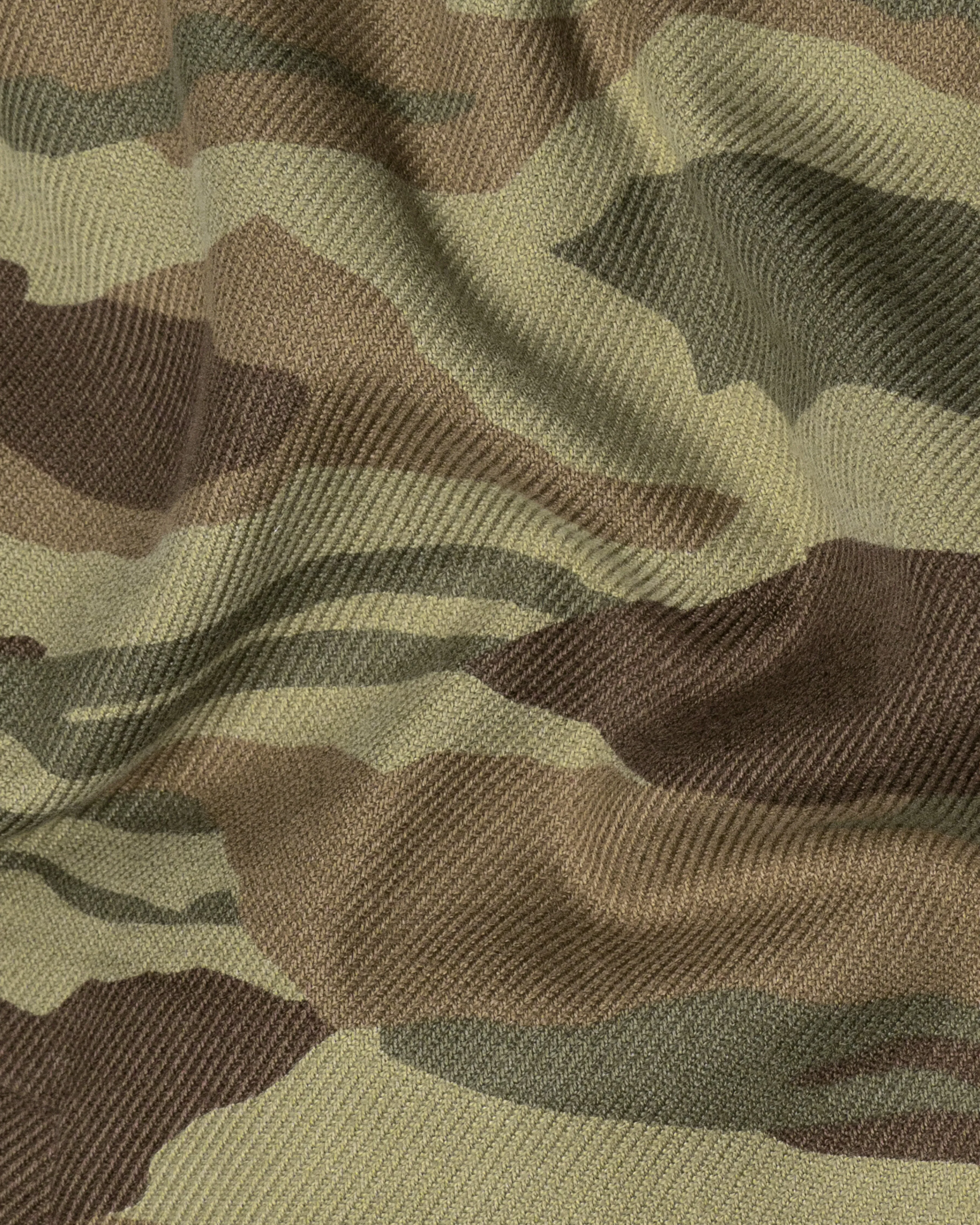 Sandrift Green with Taupe Brown Camouflage Royal Oxford Designer Shirt sold by French Crown product image thumbnail 3