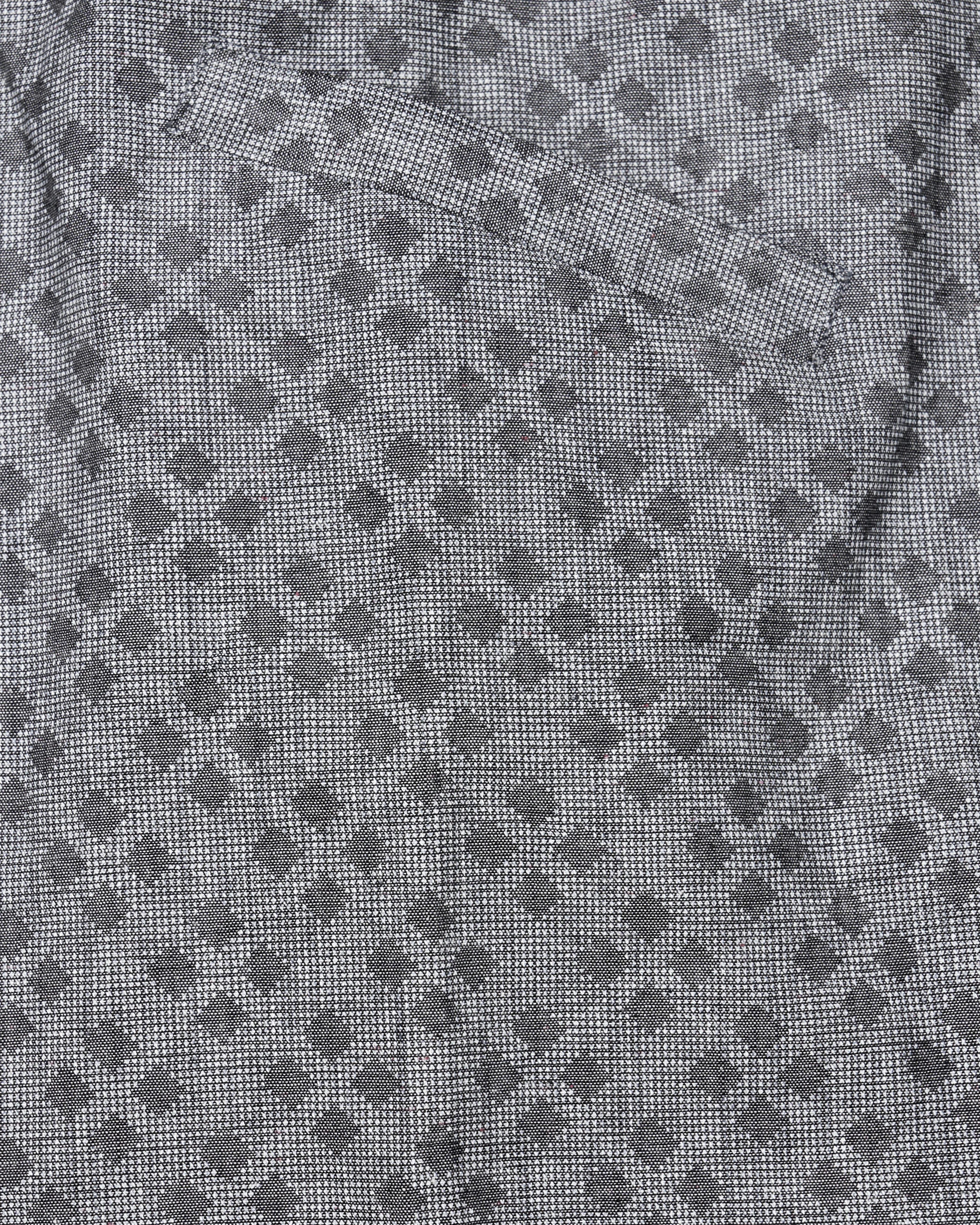 Regent Gray Dobby Textured Premium Giza Cotton Designer Shirt sold by French Crown product image thumbnail 3