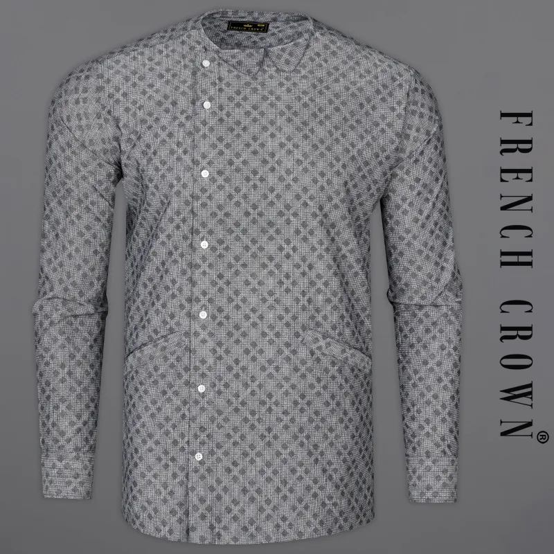 Regent Gray Dobby Textured Premium Giza Cotton Designer Shirt sold by French Crown