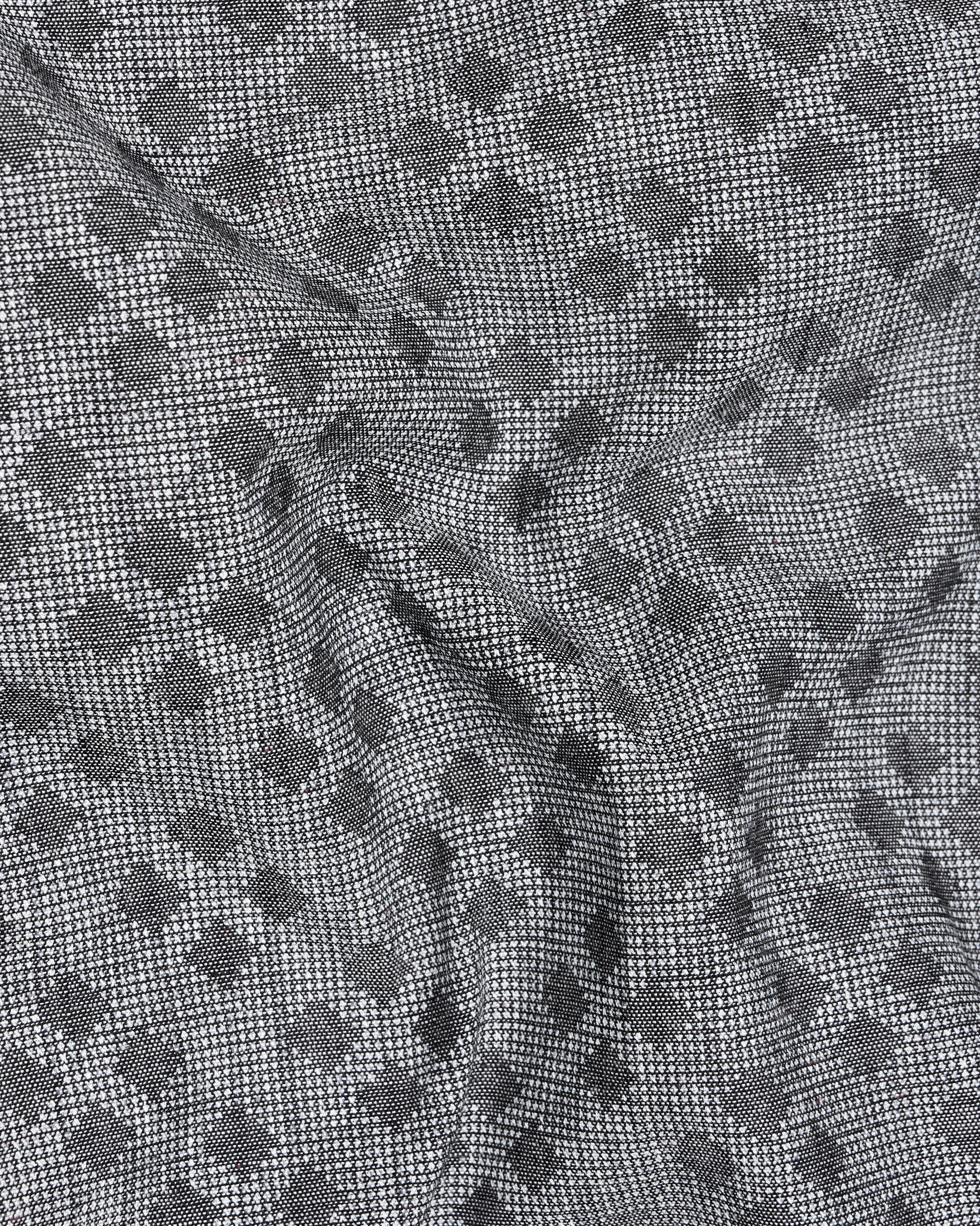 Regent Gray Dobby Textured Premium Giza Cotton Designer Shirt sold by French Crown product image thumbnail 4