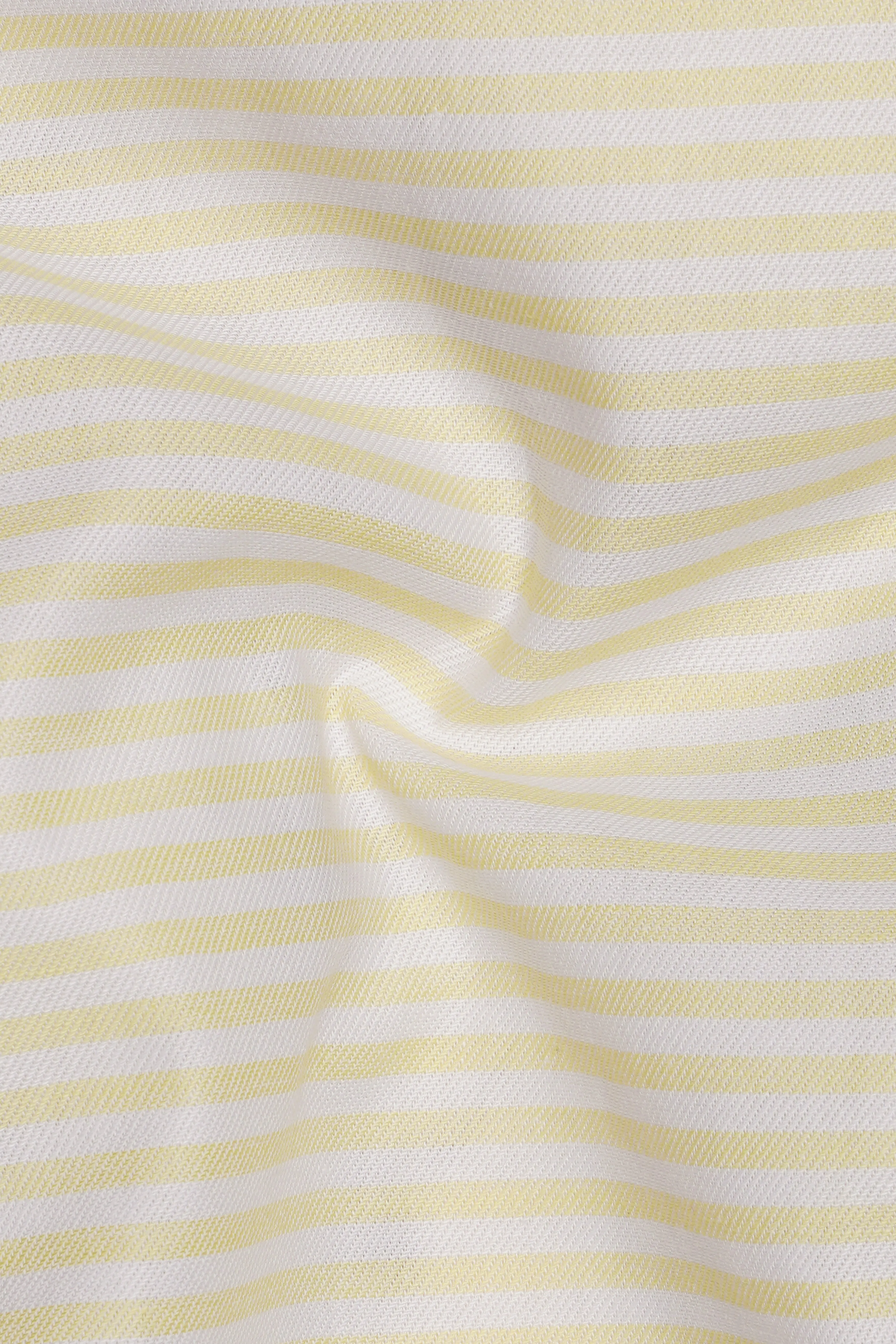 Oasis Yellow and White Striped with Black Piping Work Twill Premium Cotton Shirt sold by French Crown product image thumbnail 3