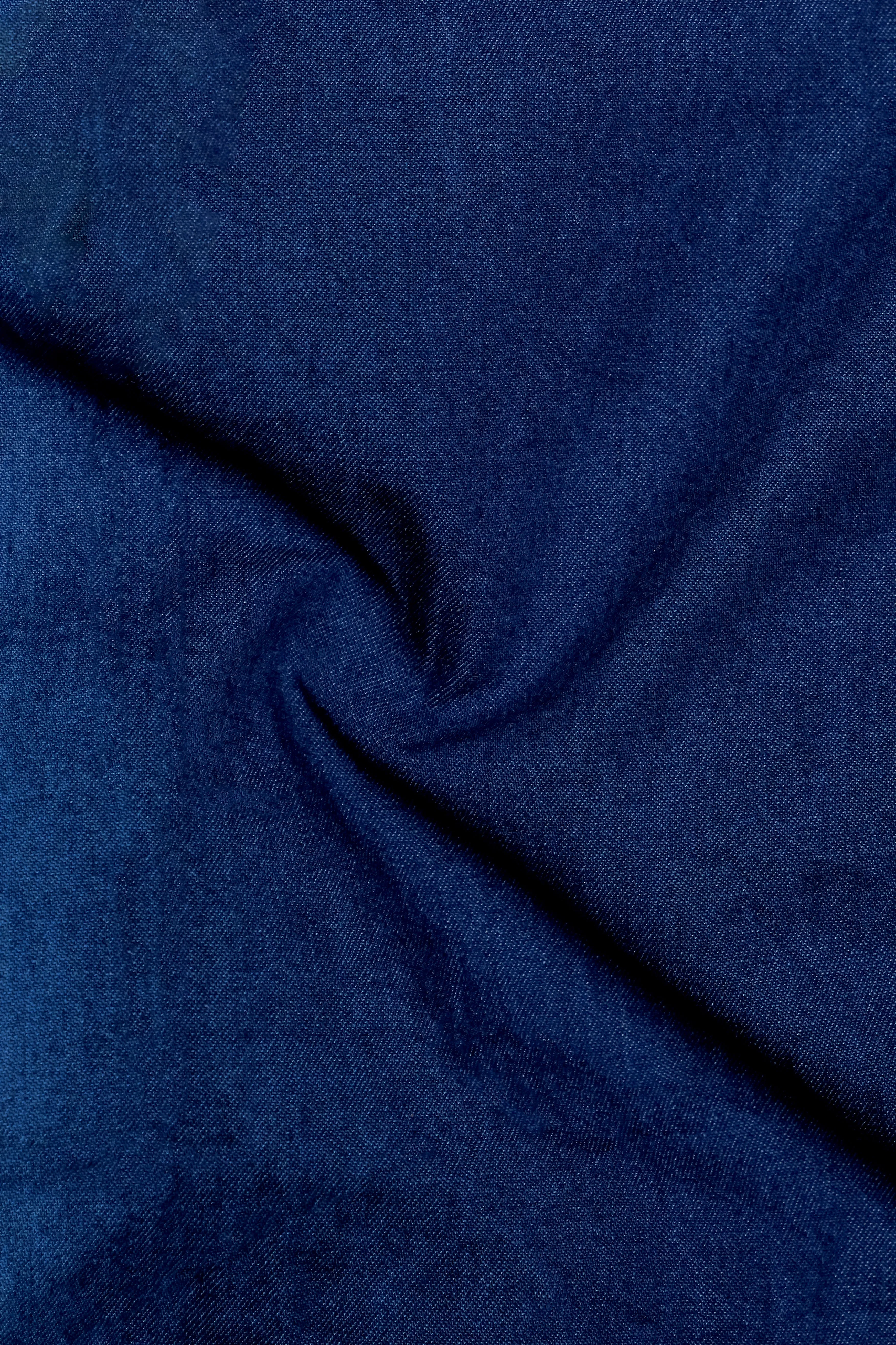 Rhino Blue Lightweight Denim Designer Shirt sold by French Crown product image thumbnail 3