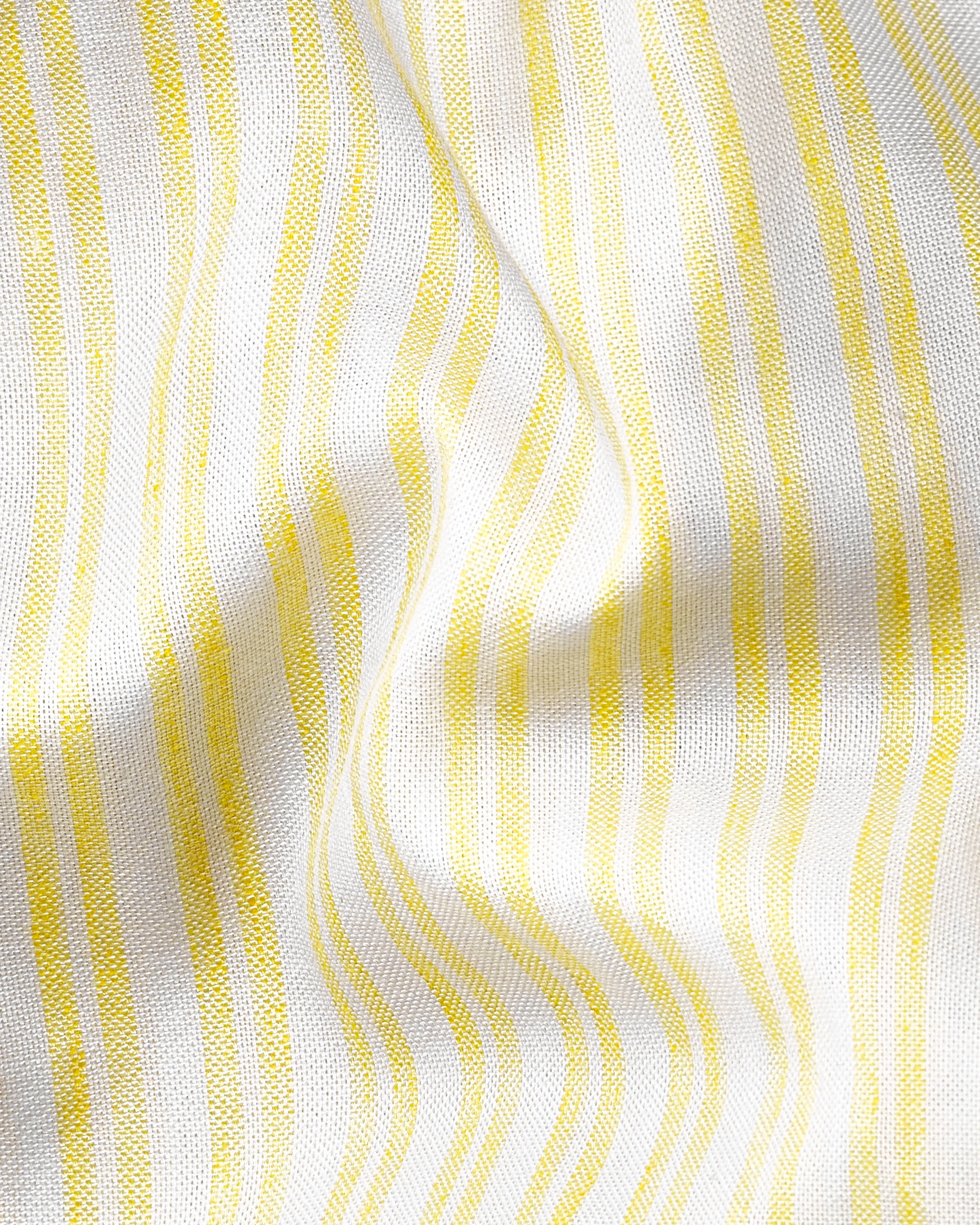 Portica Yellow and White Striped Premium Cotton Shirt sold by French Crown product image thumbnail 2