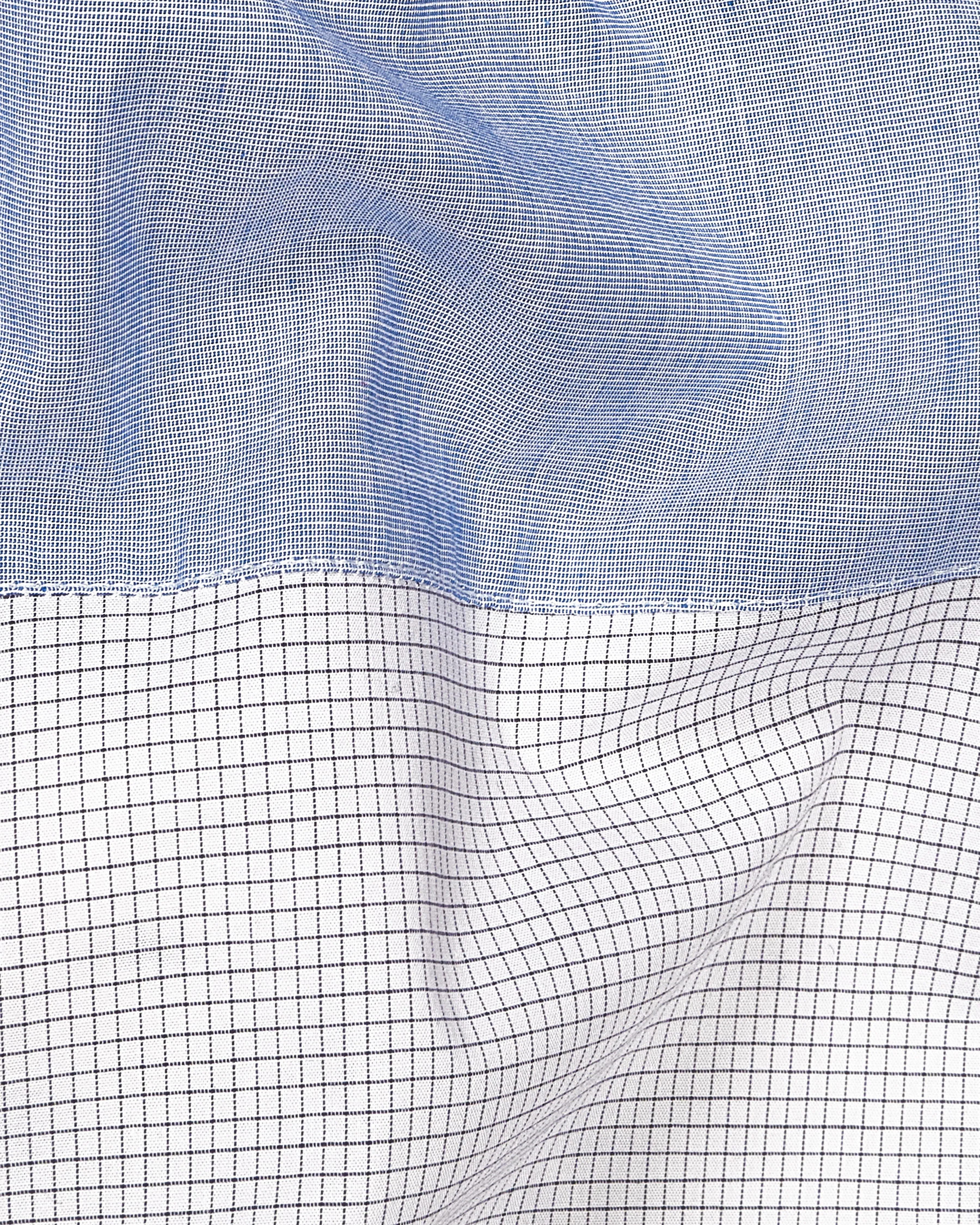 Off White with Pastel Blue Premium Cotton Designer Shirt sold by French Crown product image thumbnail 3