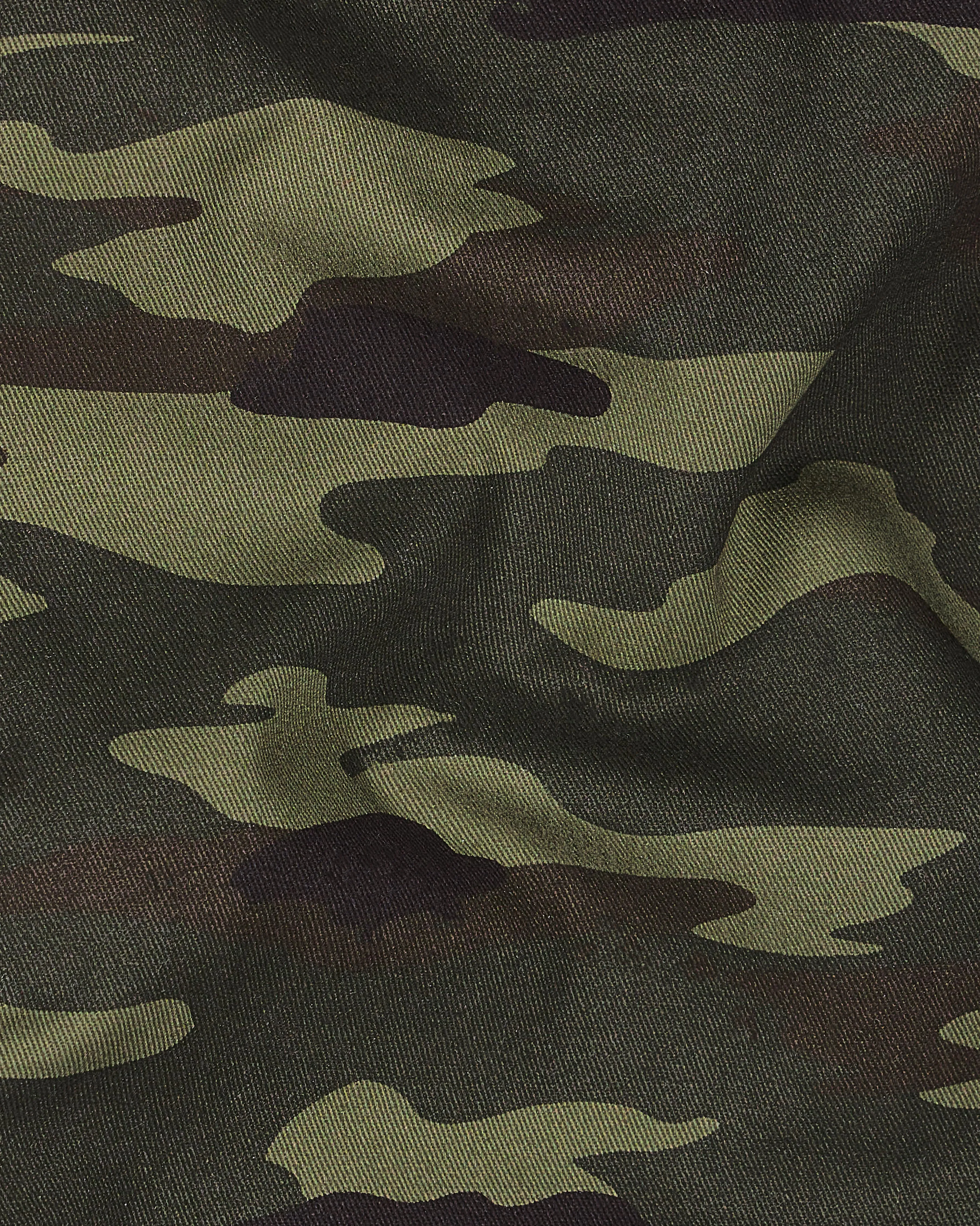 Limed with Birch Green Camouflage Mandarin Collar Royal Oxford Designer Shirt sold by French Crown product image thumbnail 4