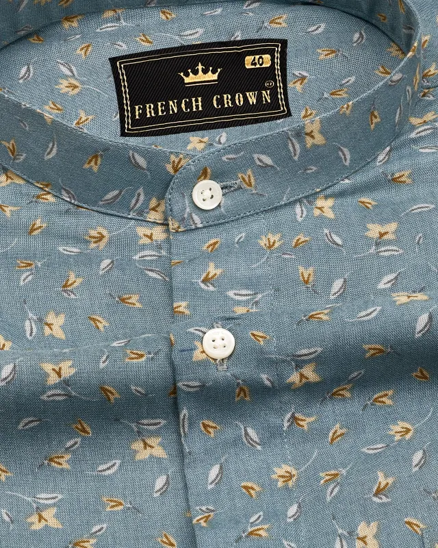 Cascade Green Ditsy Printed Premium Tencel Shirt sold by French Crown