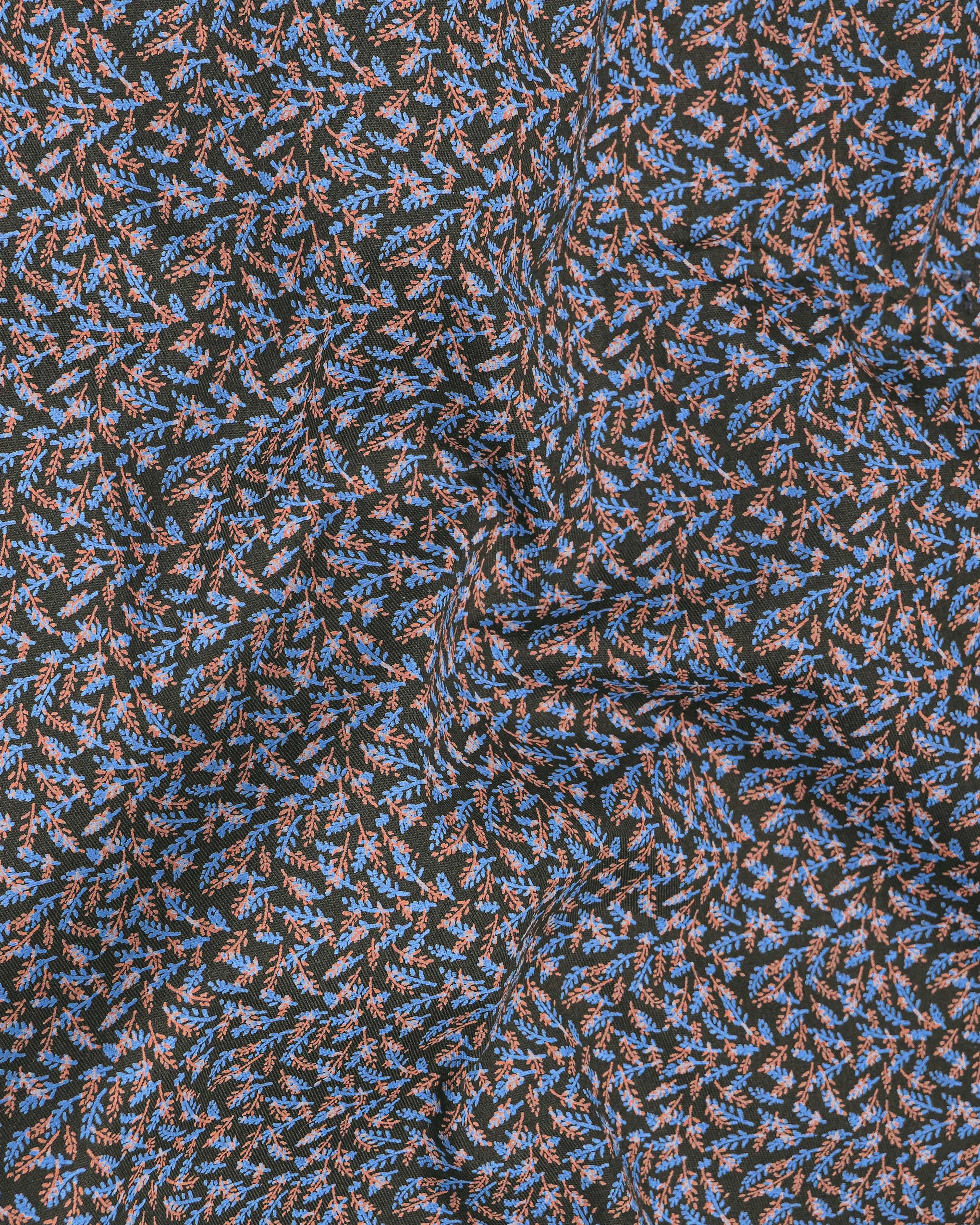 Zeus Black with Waikawa Blue Ditsy Printed Royal Oxford Shirt sold by French Crown product image thumbnail 2