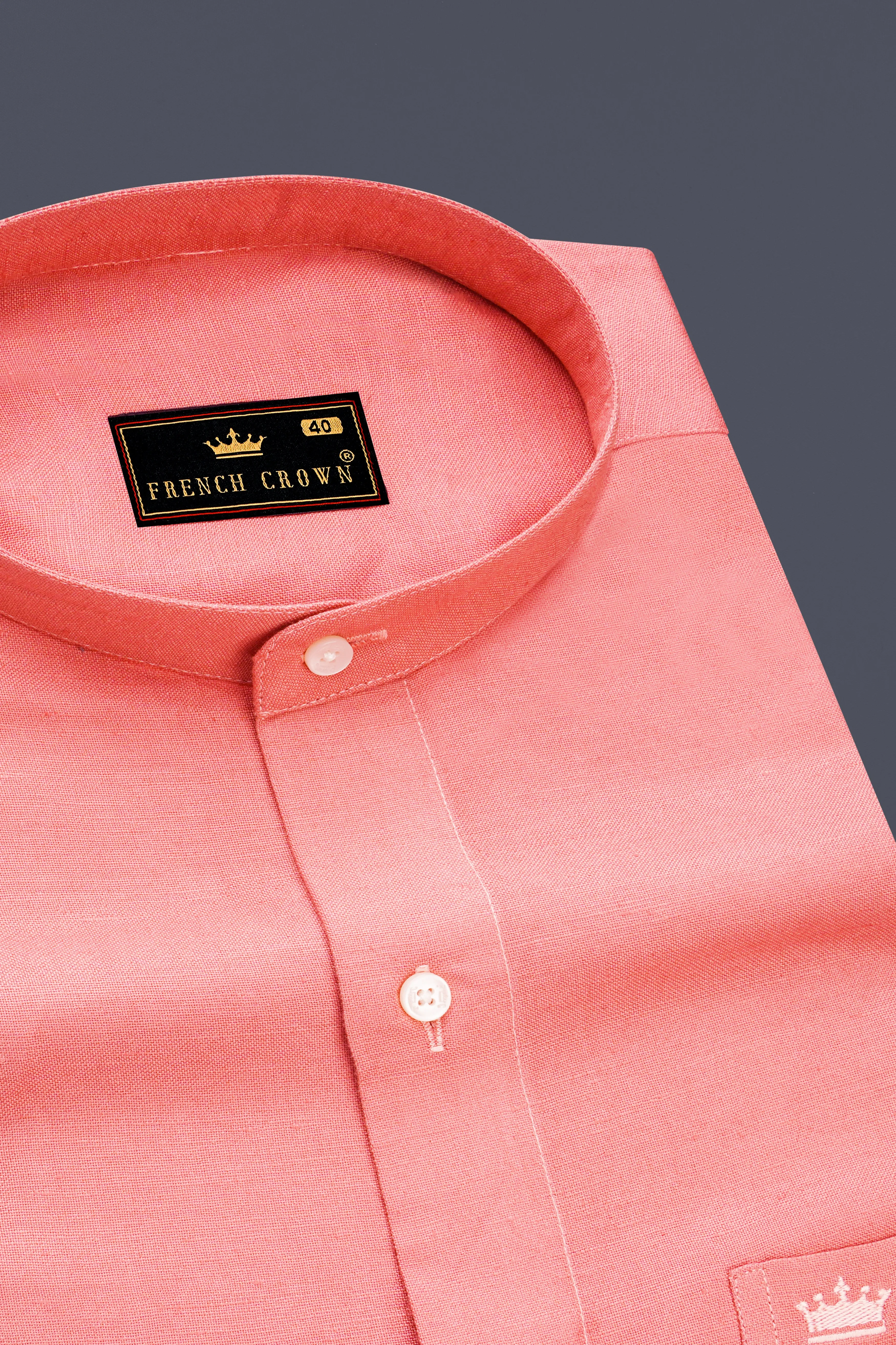 Shilo Pink Luxurious Linen Shirt sold by French Crown product image thumbnail 2