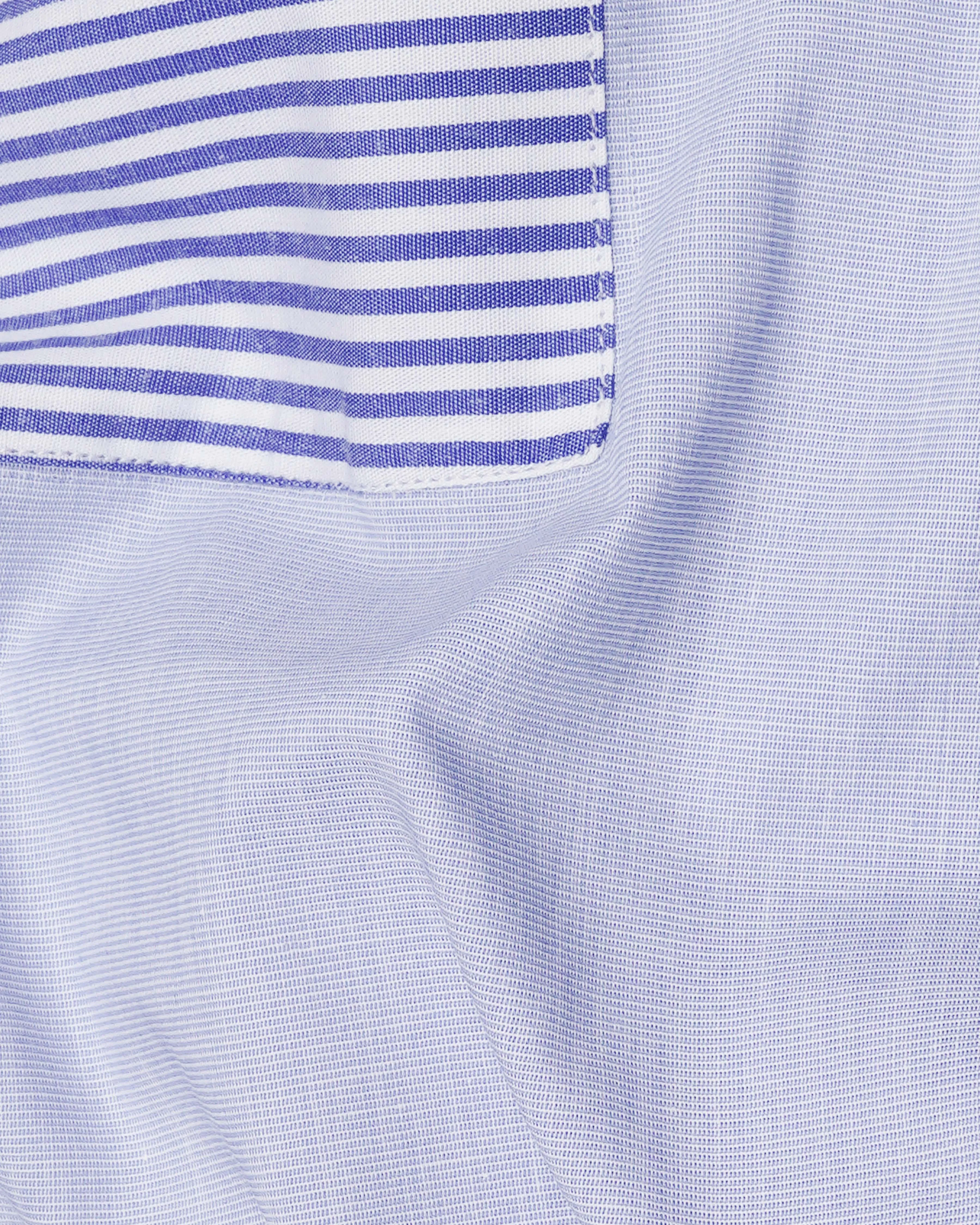 Scampi Blue Striped and Wistful Sky Blue Premium Cotton Designer Shirt sold by French Crown product image thumbnail 3