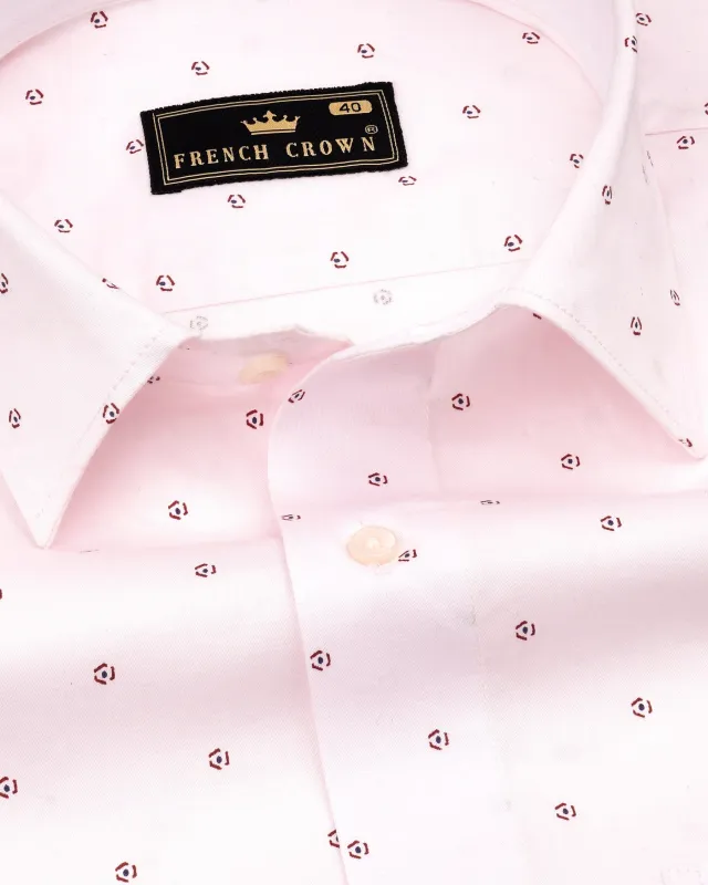 Porcelain Pink Printed Super Soft Premium Cotton Shirt sold by French Crown