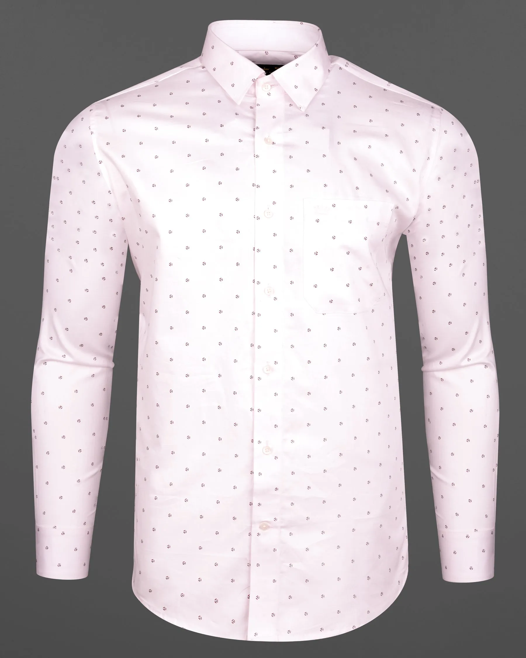 Porcelain Pink Printed Super Soft Premium Cotton Shirt sold by French Crown product image thumbnail 5