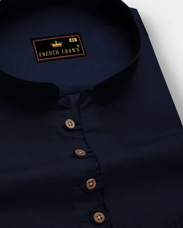 Mirage Blue Premium Cotton Kurta Shirt sold by French Crown