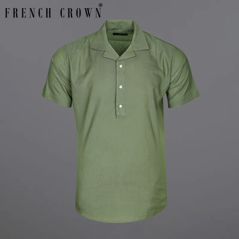 Limed Ash Blue Royal Oxford Designer Shirt sold by French Crown