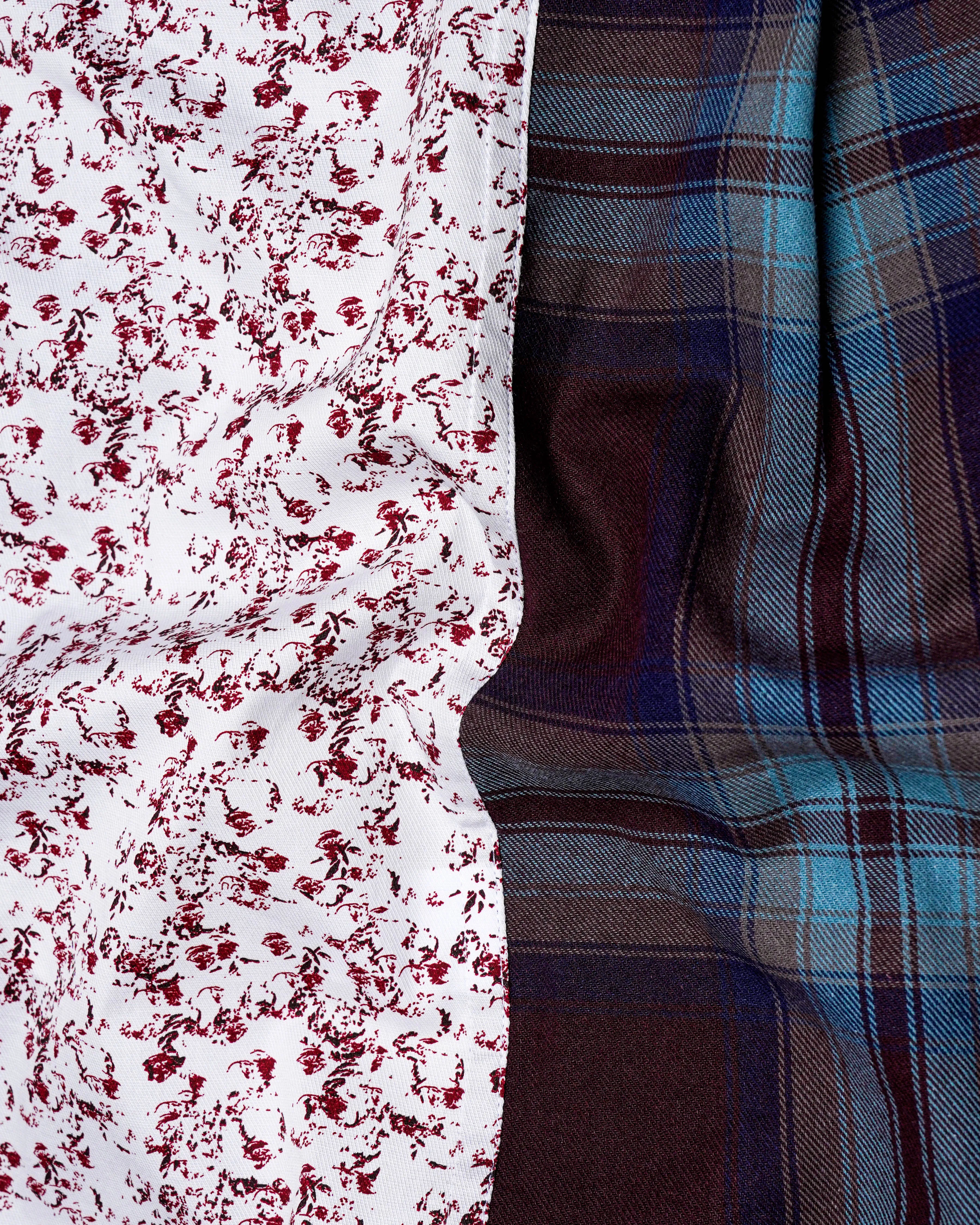 Eclipse Wine with Ditsy Printed Twill Premium Cotton Designer Shirt sold by French Crown product image thumbnail 3