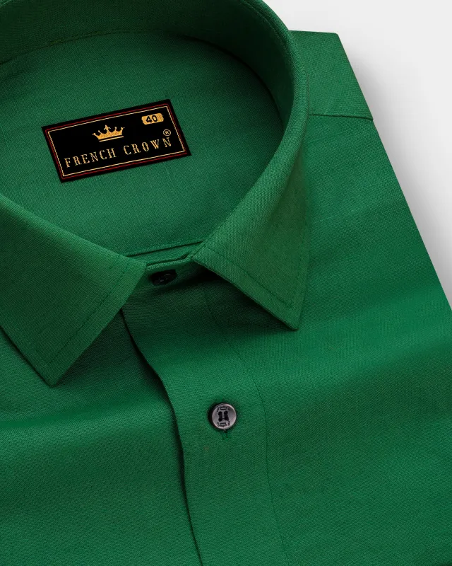 Clover Green Luxurious Linen Shirt sold by French Crown