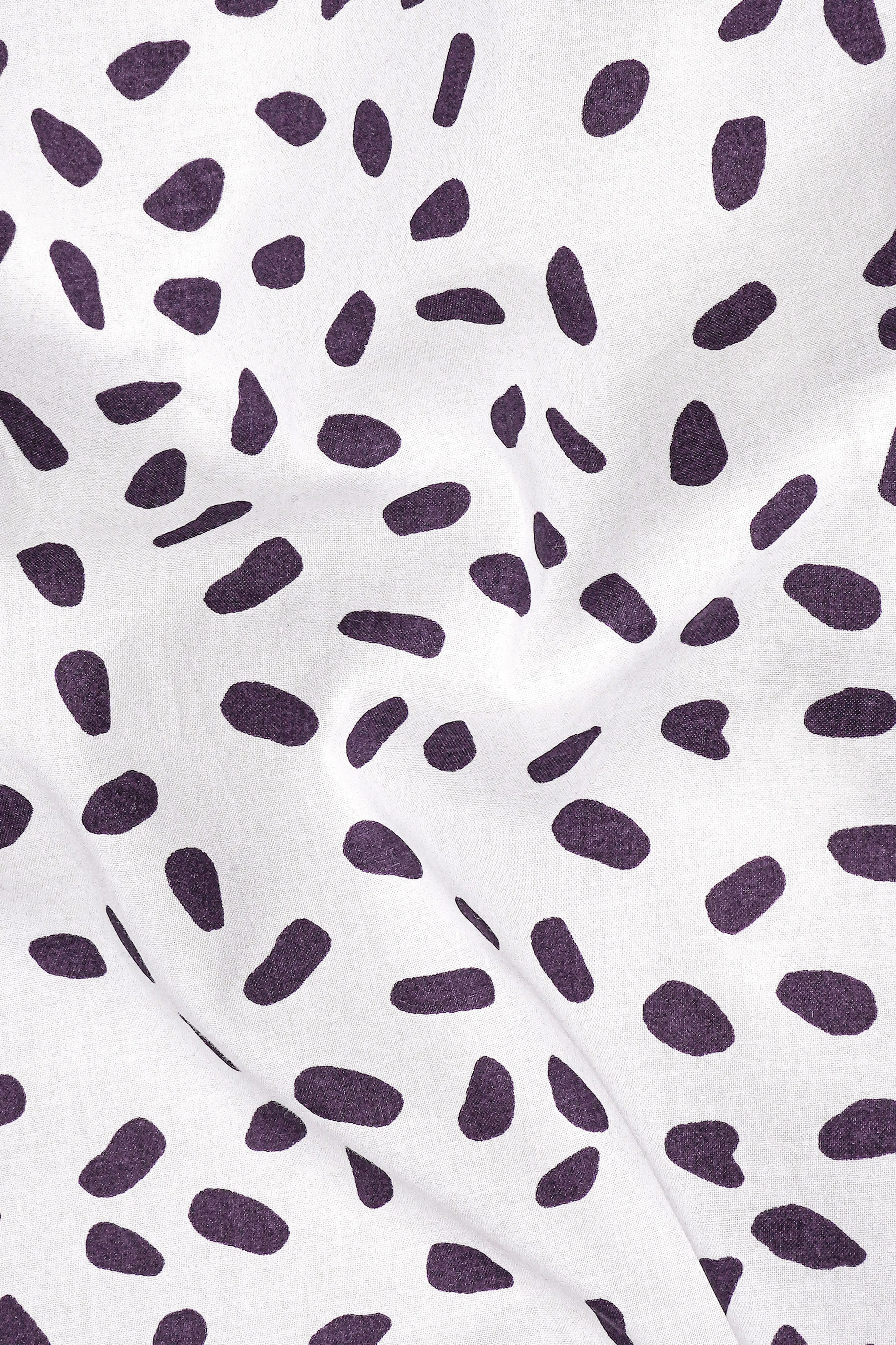 Bright White with Byzantium Purple Printed Premium Cotton Shirt sold by French Crown product image thumbnail 3