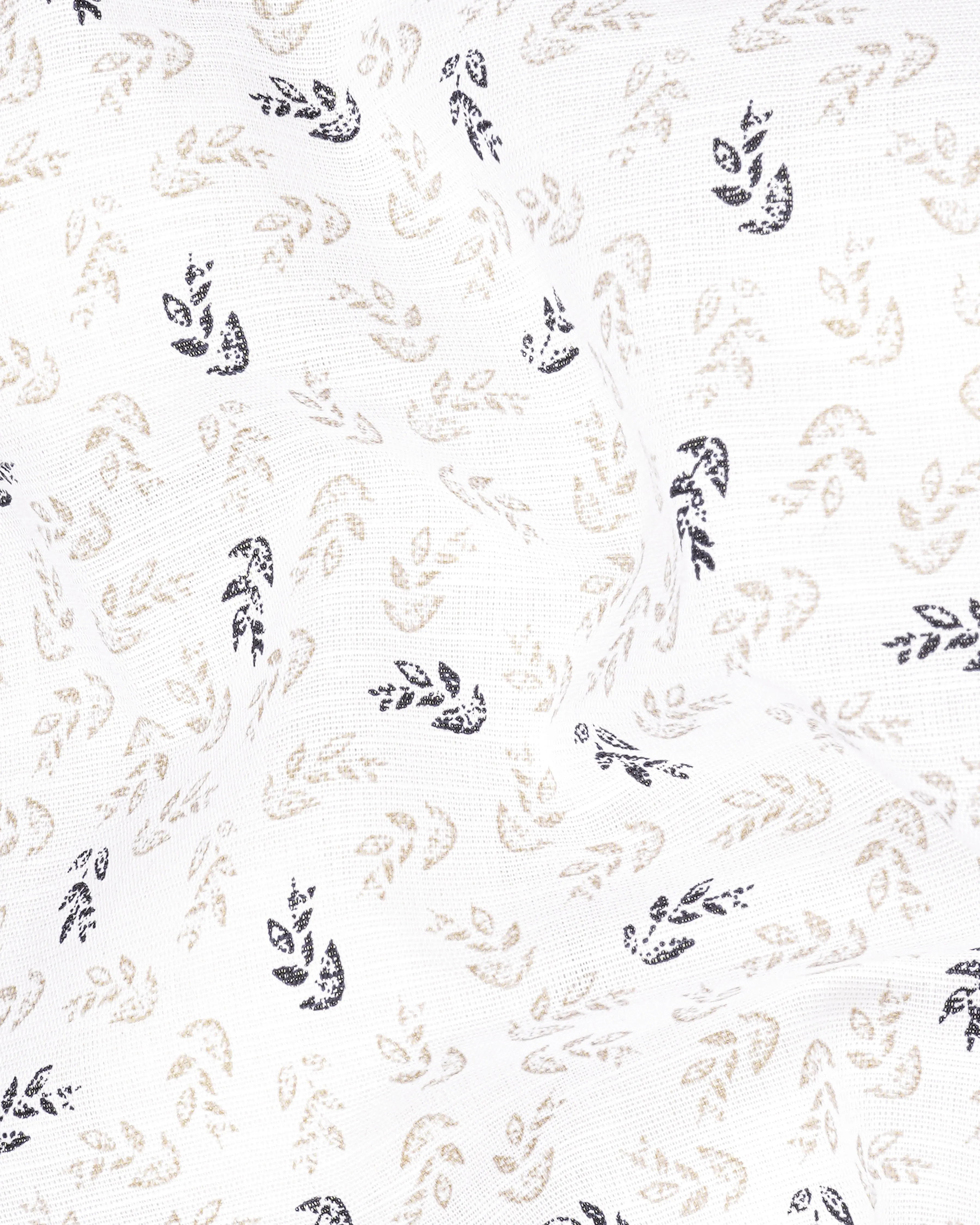 Bright White With Abbey Black Ditsy Luxurious Linen Shirt sold by French Crown product image thumbnail 2